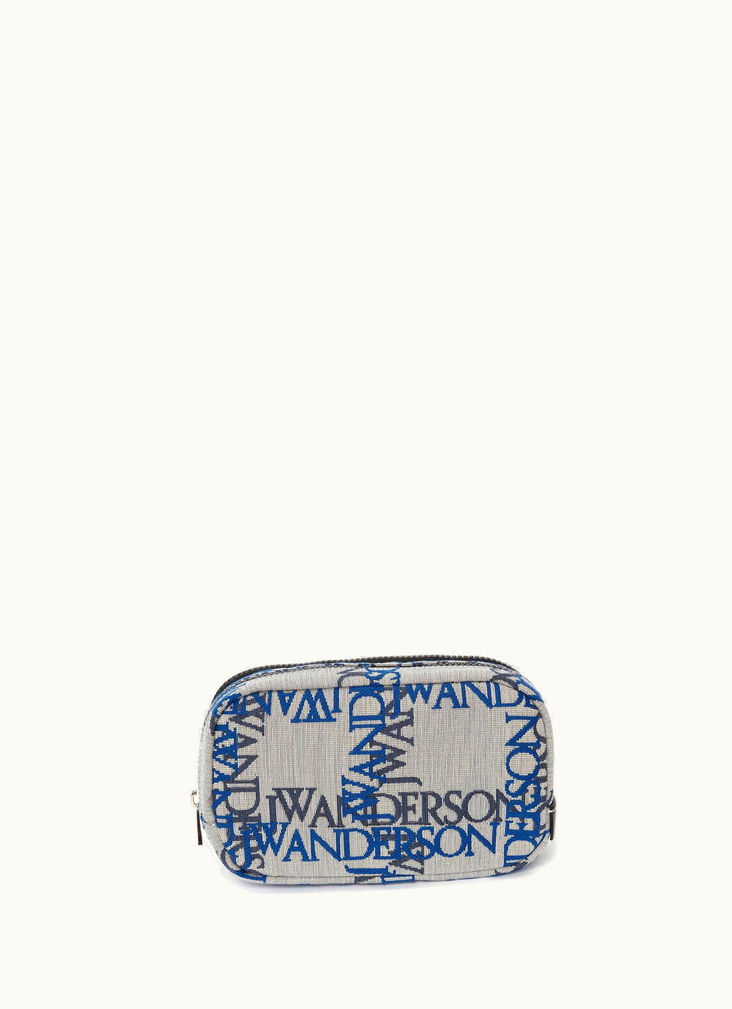 JW Anderson JW Anderson Medium Logo Canvas Double Zip Pouch In Grey