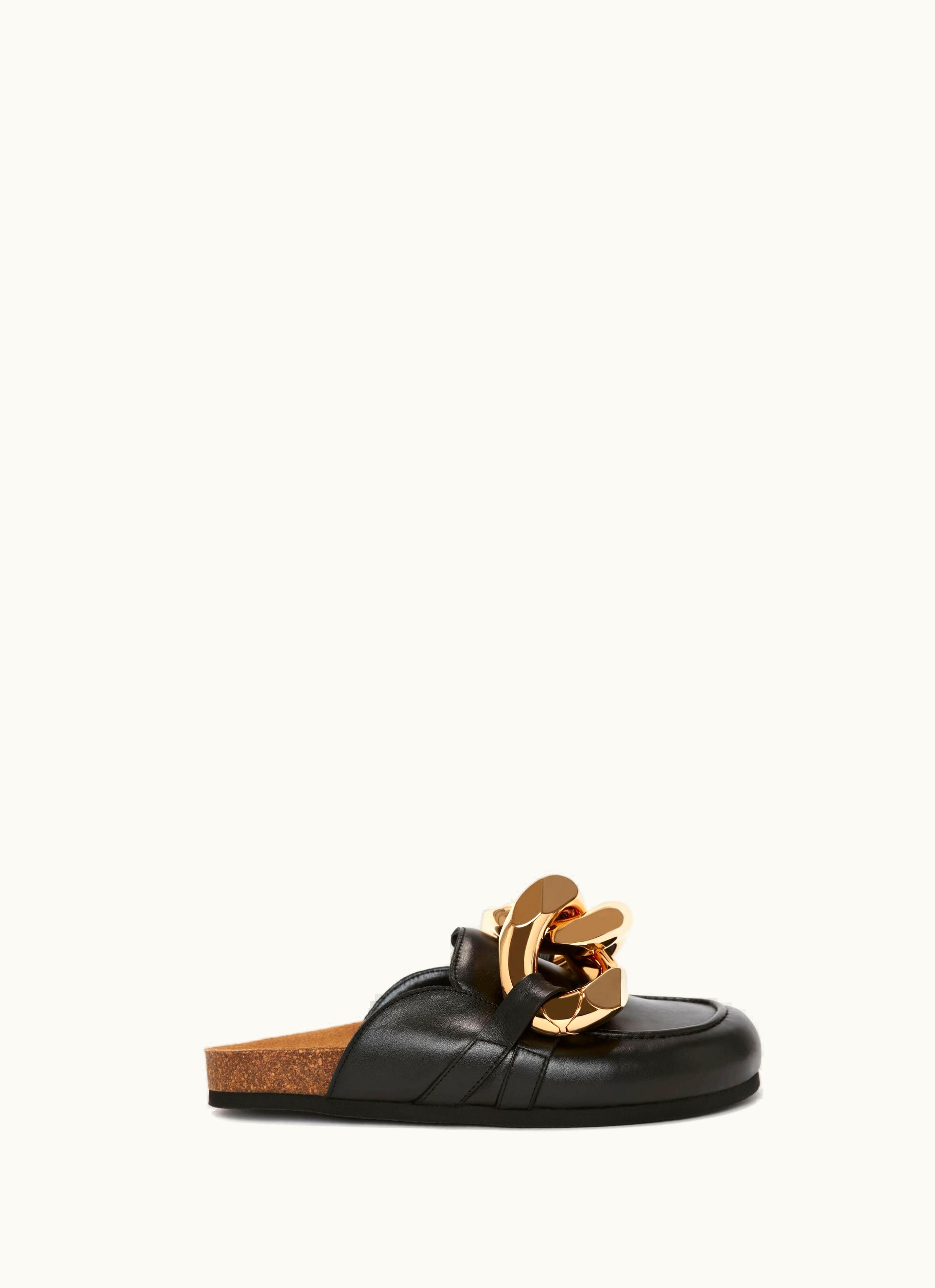JW Anderson JW Anderson Chain Loafer Leather Mules In Black 15358200