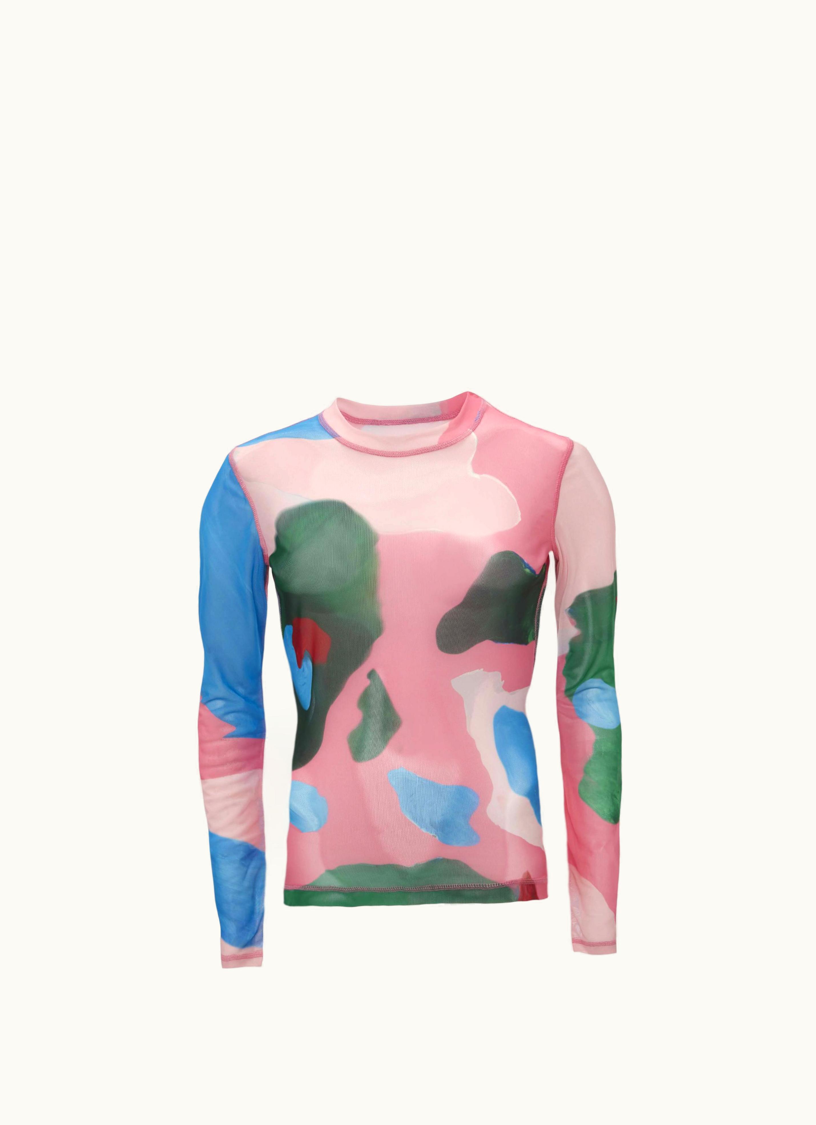 JW Anderson JW Anderson Digital Abstract Mesh Top In Multi-Colored