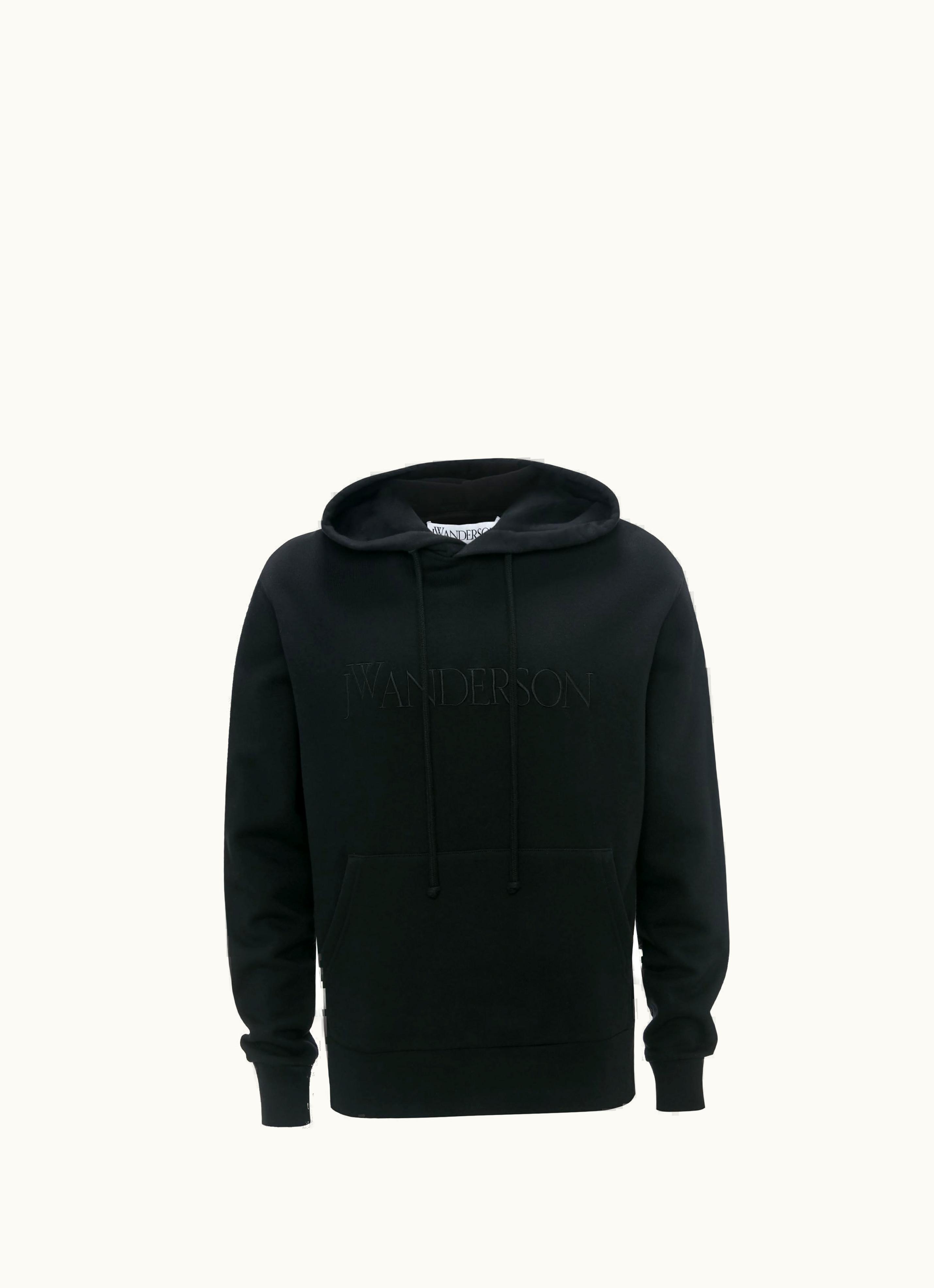 JW Anderson JW Anderson Classic Fit Hoodie With Logo Embroidery In Black