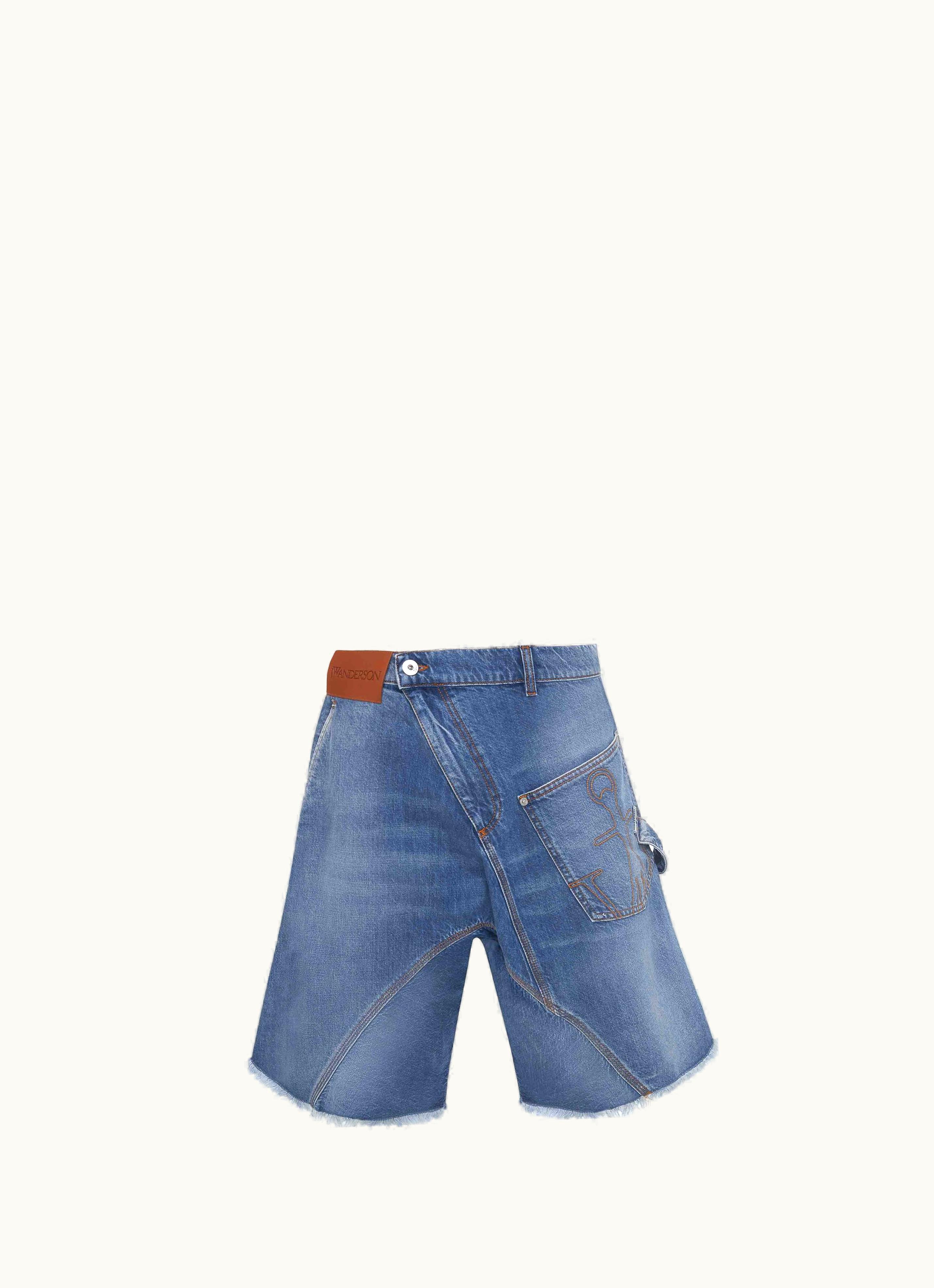 JW Anderson JW Anderson Twisted Workwear Denim Shorts In Blue