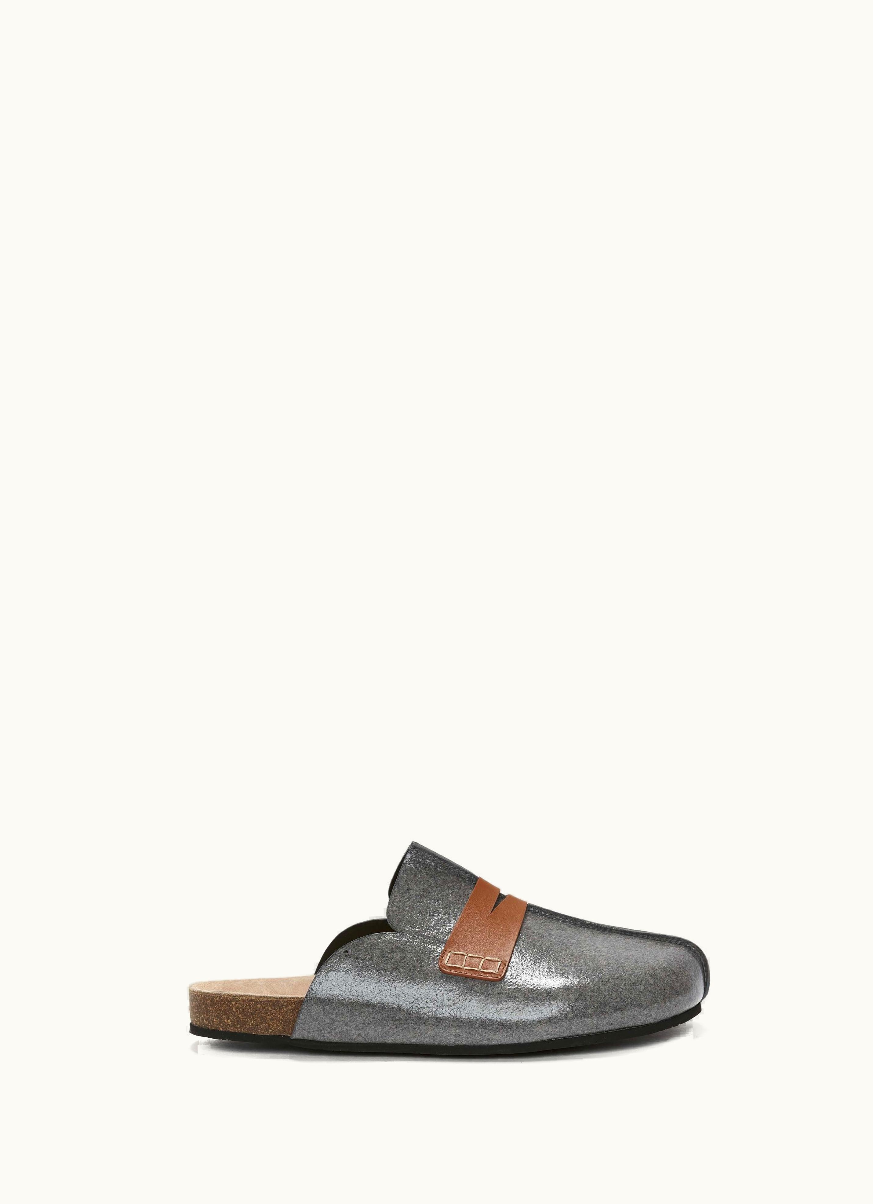 JW Anderson JW Anderson Laminated Felt Loafer Mules In Grey