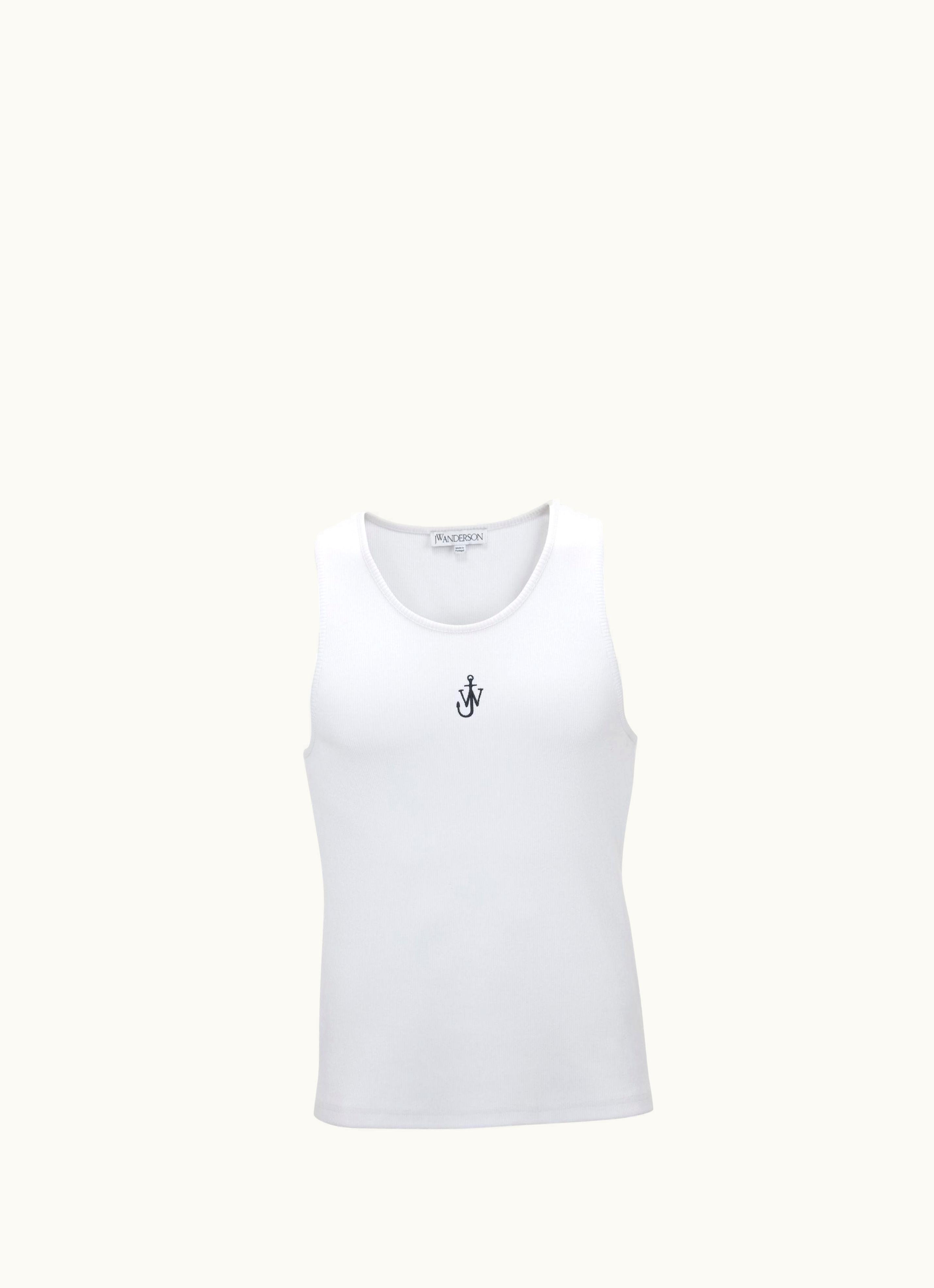 JW Anderson JW Anderson Anchor Embroidered Racerback Tank Top White
