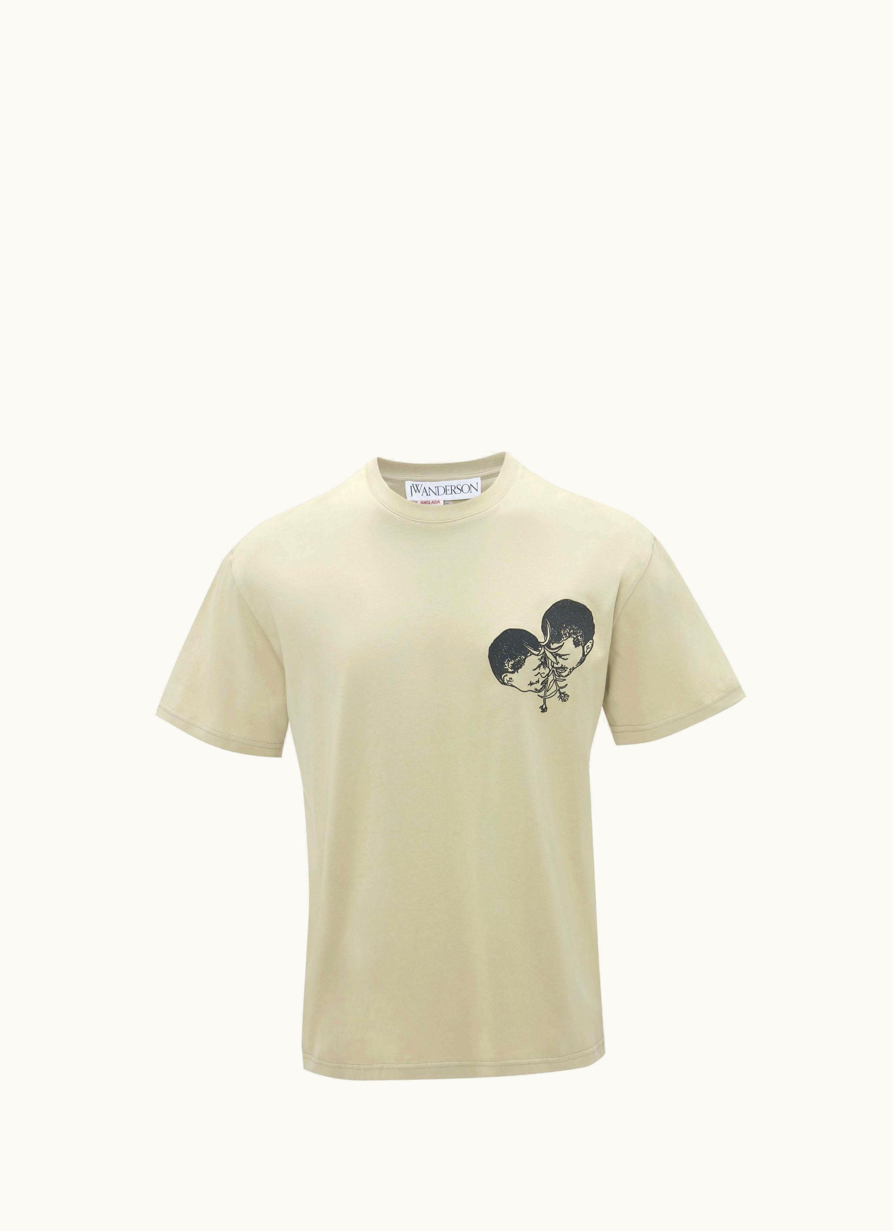 JW Anderson JW Anderson Embroidered T-SHIRT - Pol Anglada Artwork In Neutrals