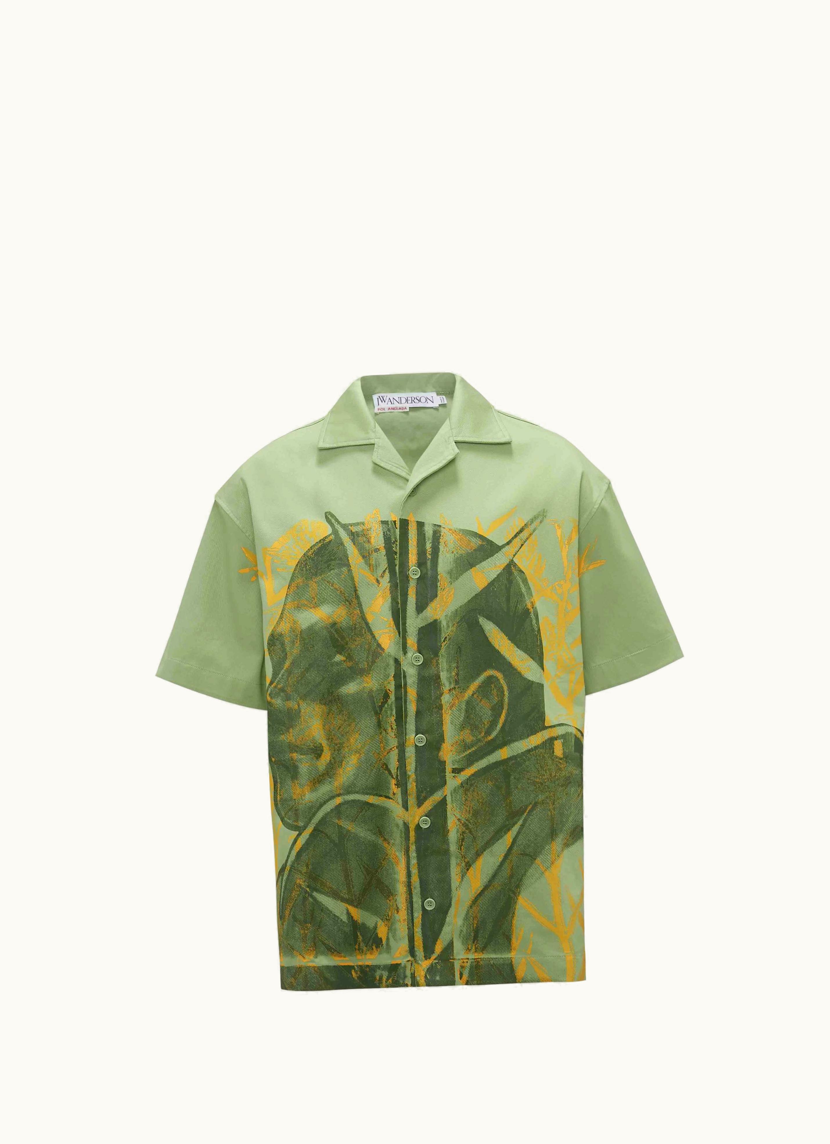 JW Anderson JW Anderson Short Sleeve Shirt - Pol Anglada Artwork In Green