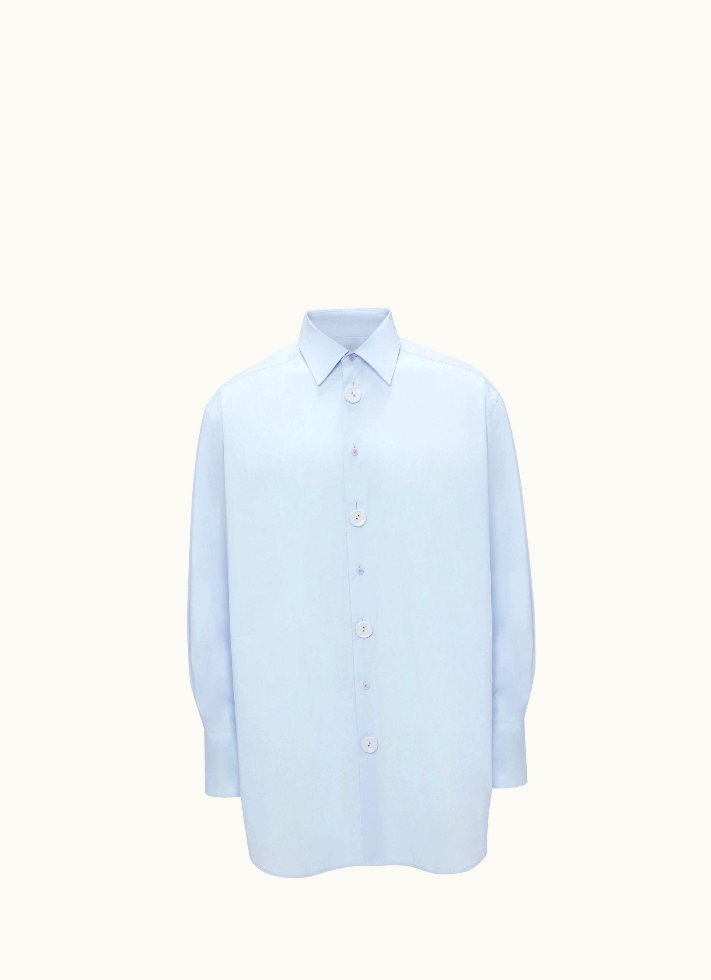 JW Anderson JW Anderson Oversized Shirt In Blue - Blue Anchor Embroidered Cotton Shirt