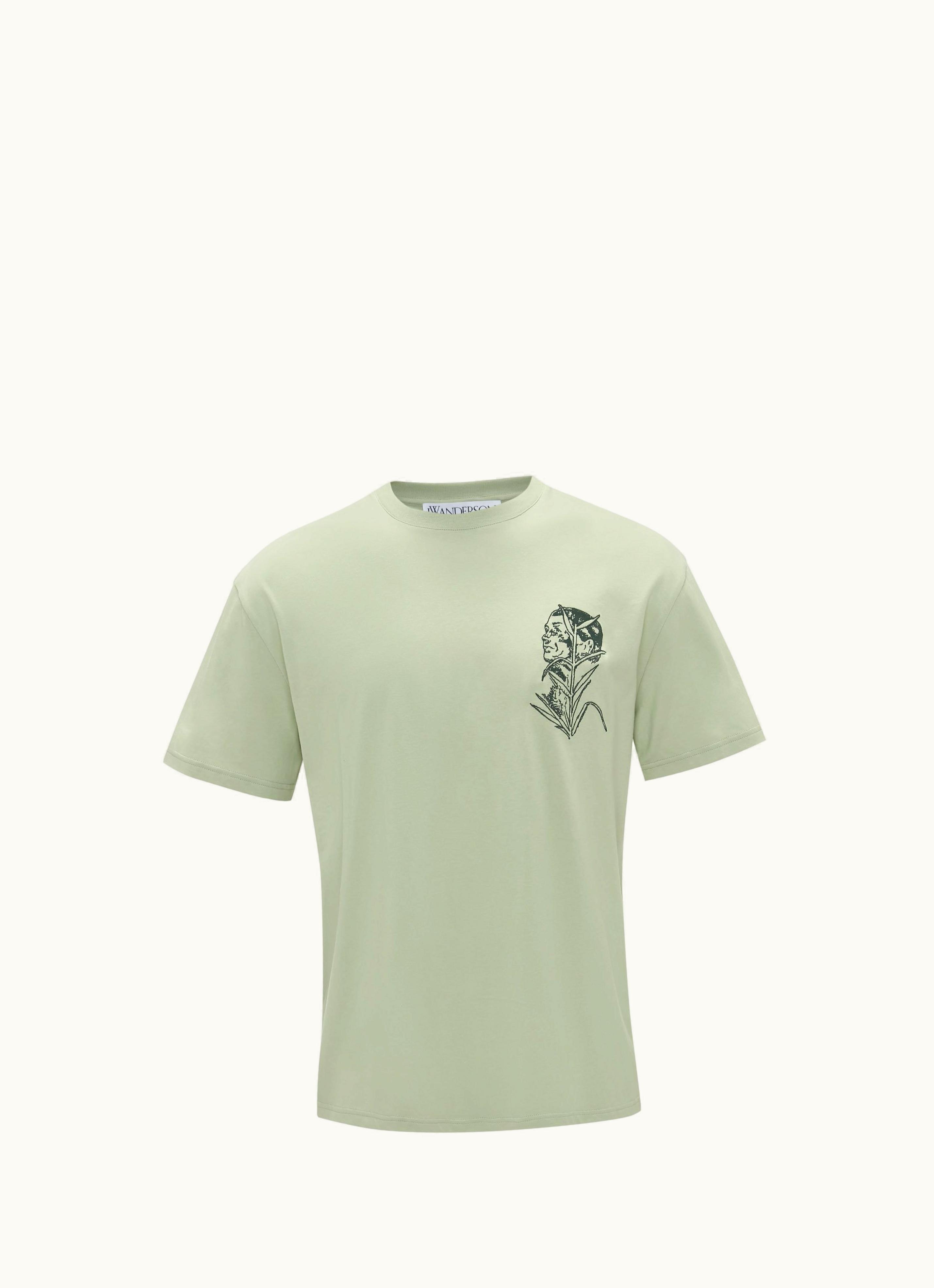 JW Anderson JW Anderson Embroidered T-SHIRT - Pol Anglada Artwork In Green