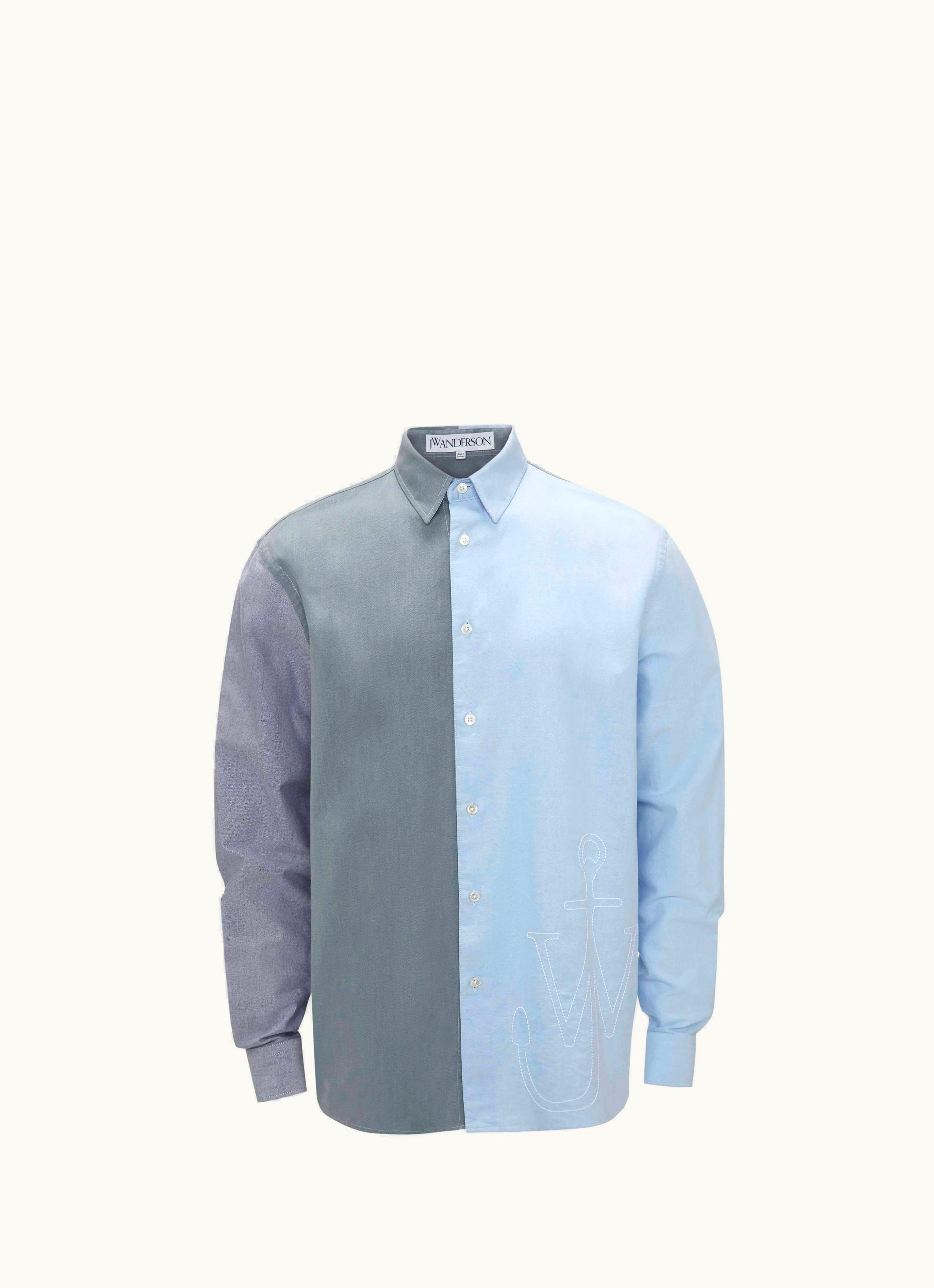 JW Anderson JW Anderson Classic Fit Patchwork Shirt In Blue 21287966