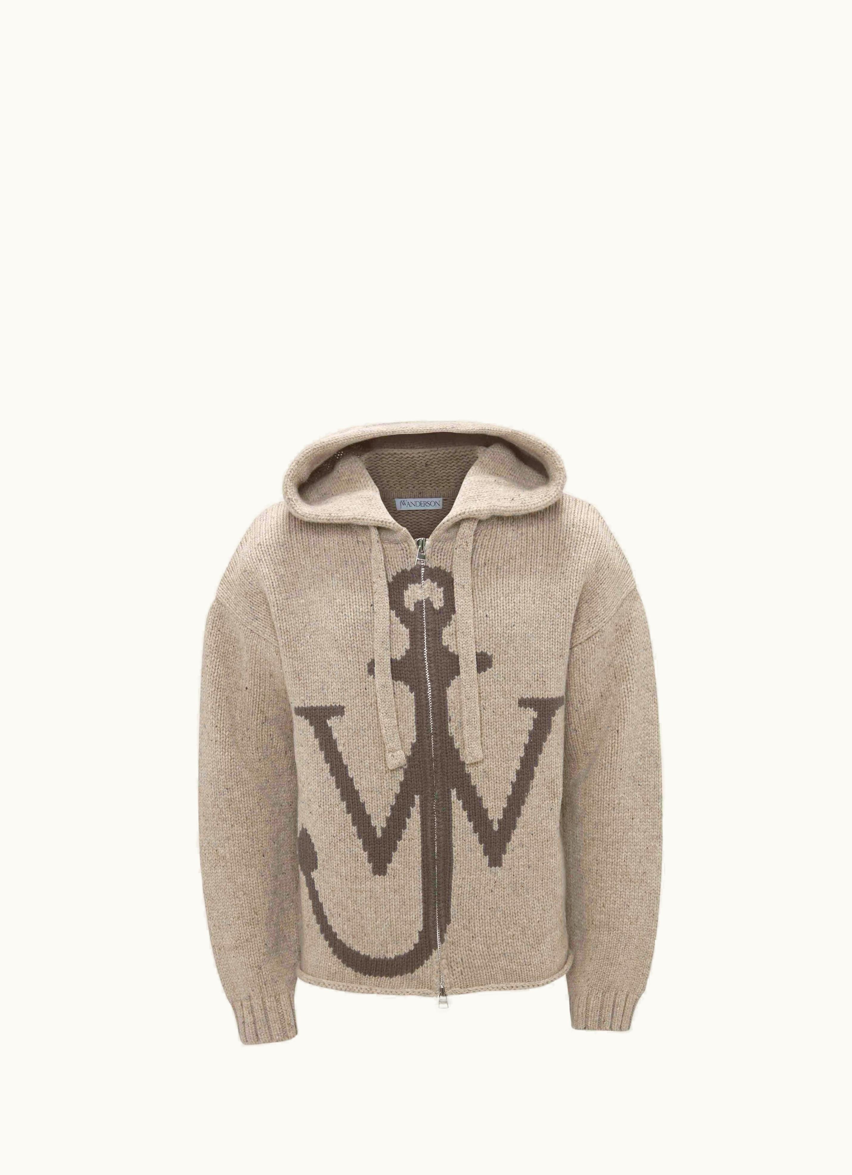 JW Anderson JW Anderson Zip Front Anchor Hoodie In Neutrals 21287958