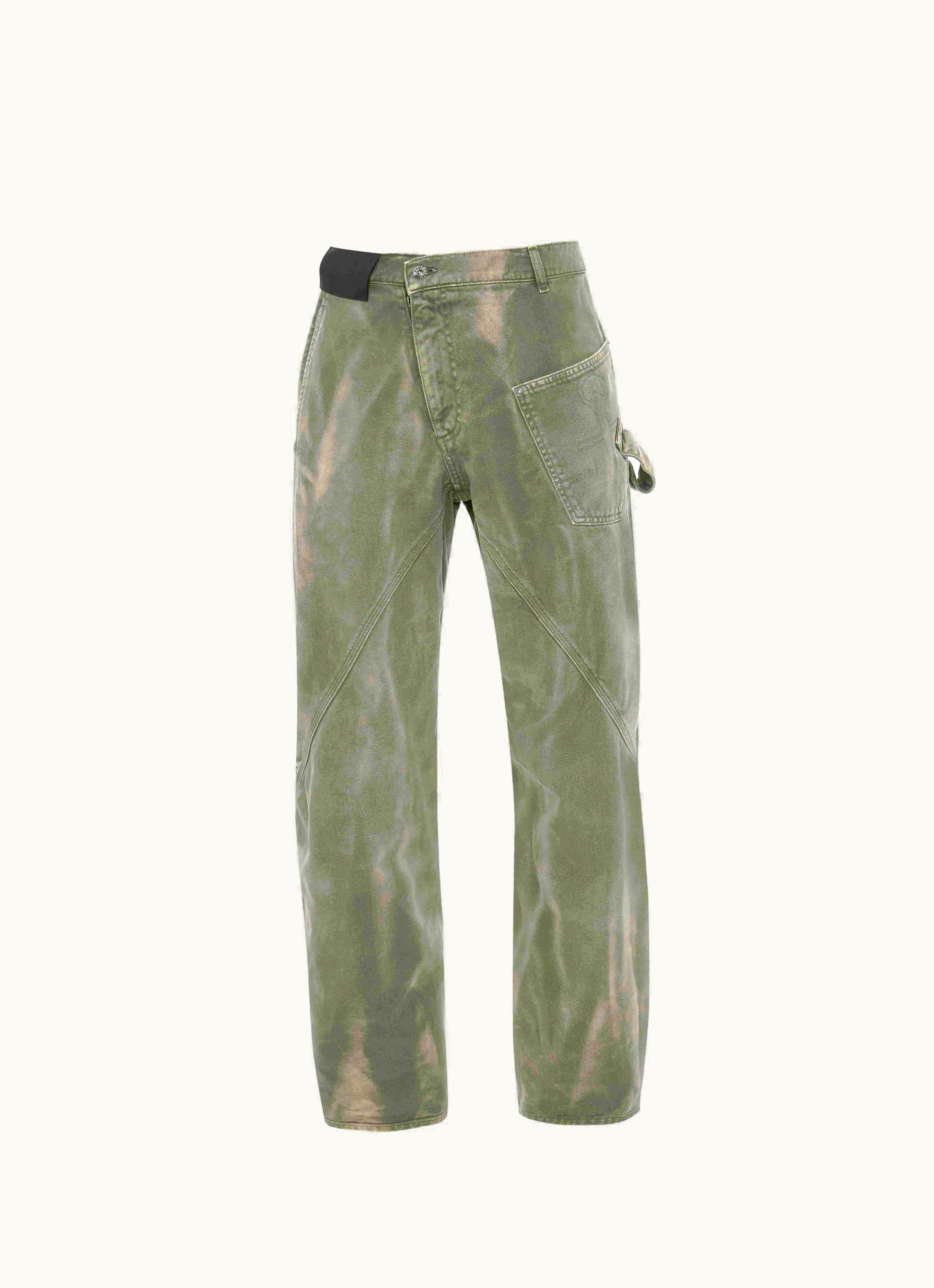 JW Anderson JW Anderson Anchor Profile Oversized Denim Jeans In Green