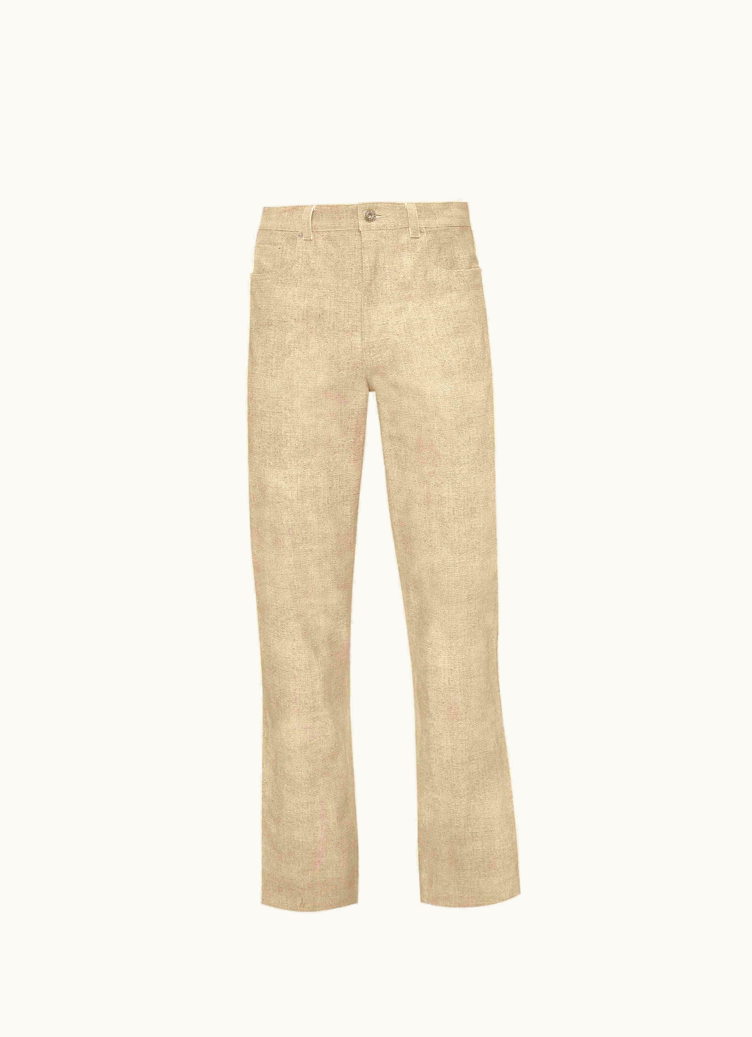 JW Anderson JW Anderson Straight Fit Leather Trousers In Neutrals