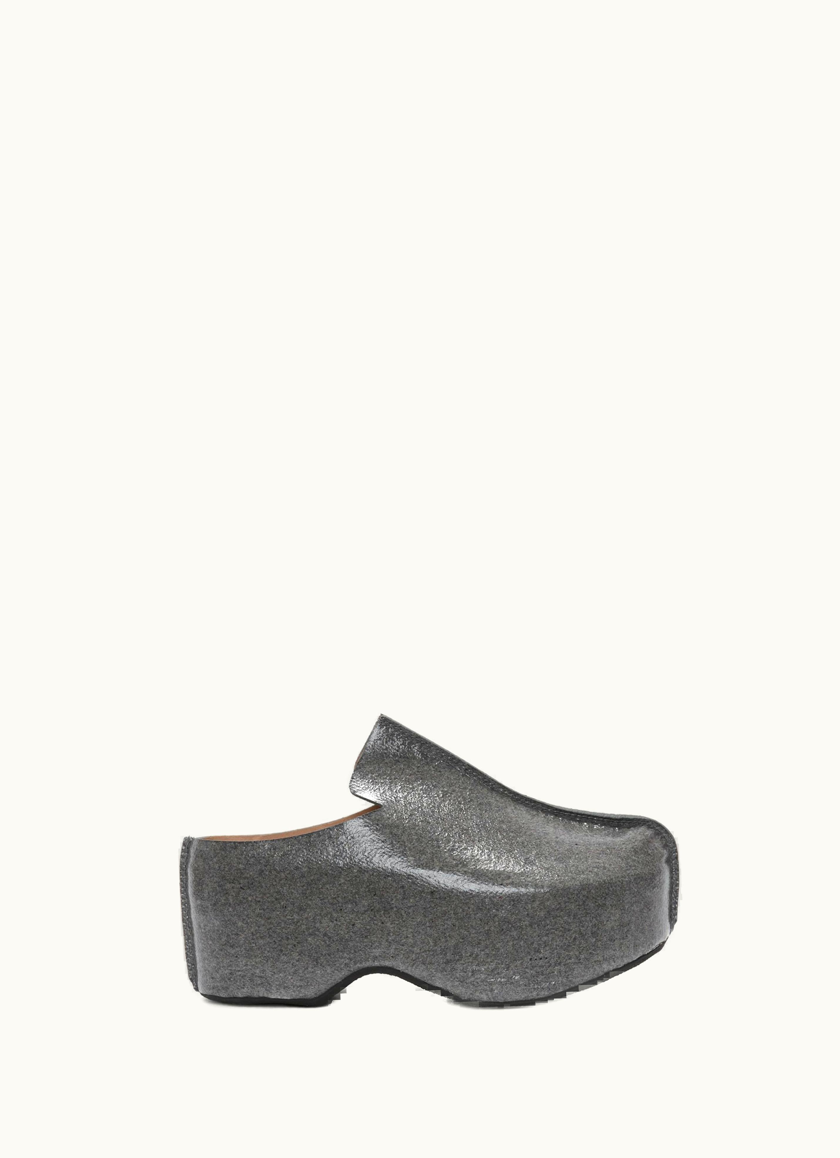 JW Anderson JW Anderson Laminated Felt Platform Clogs In Grey