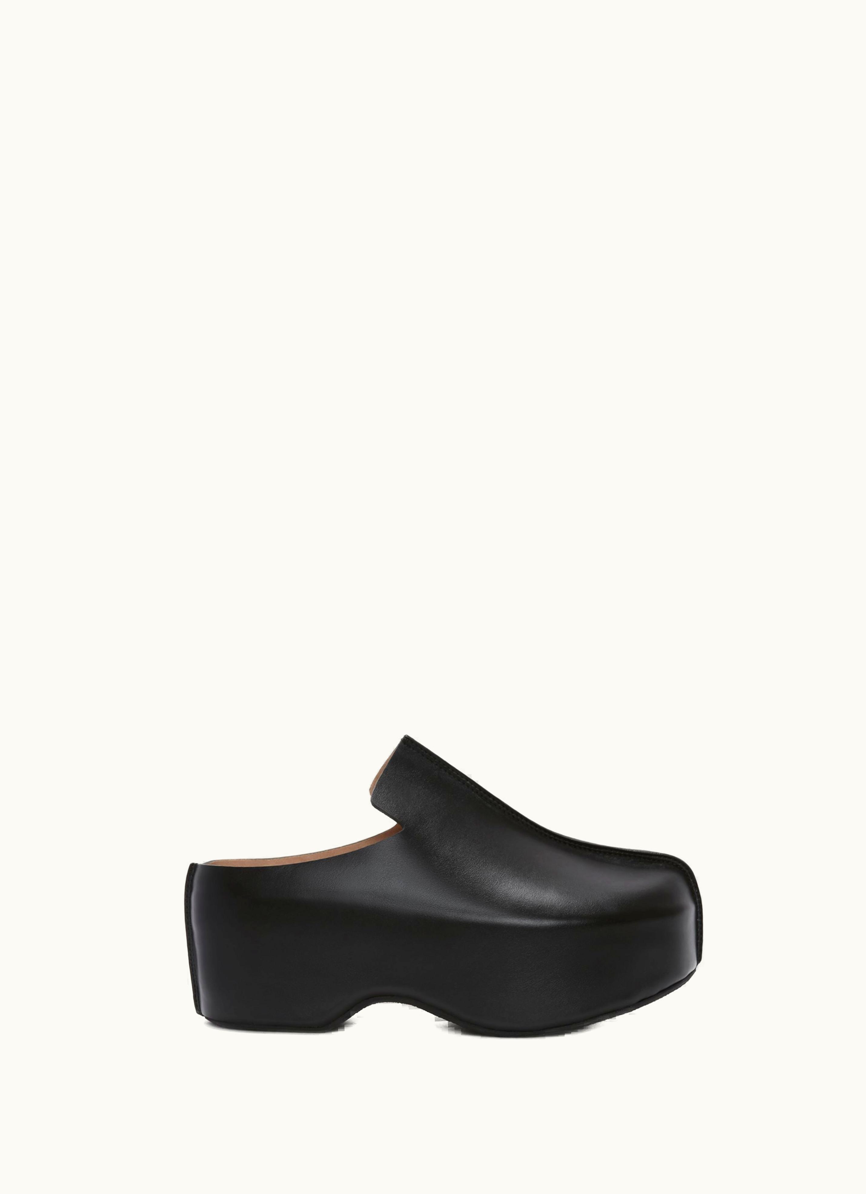 JW Anderson JW Anderson FW0145LA0323999 Leather Platform Clogs Black