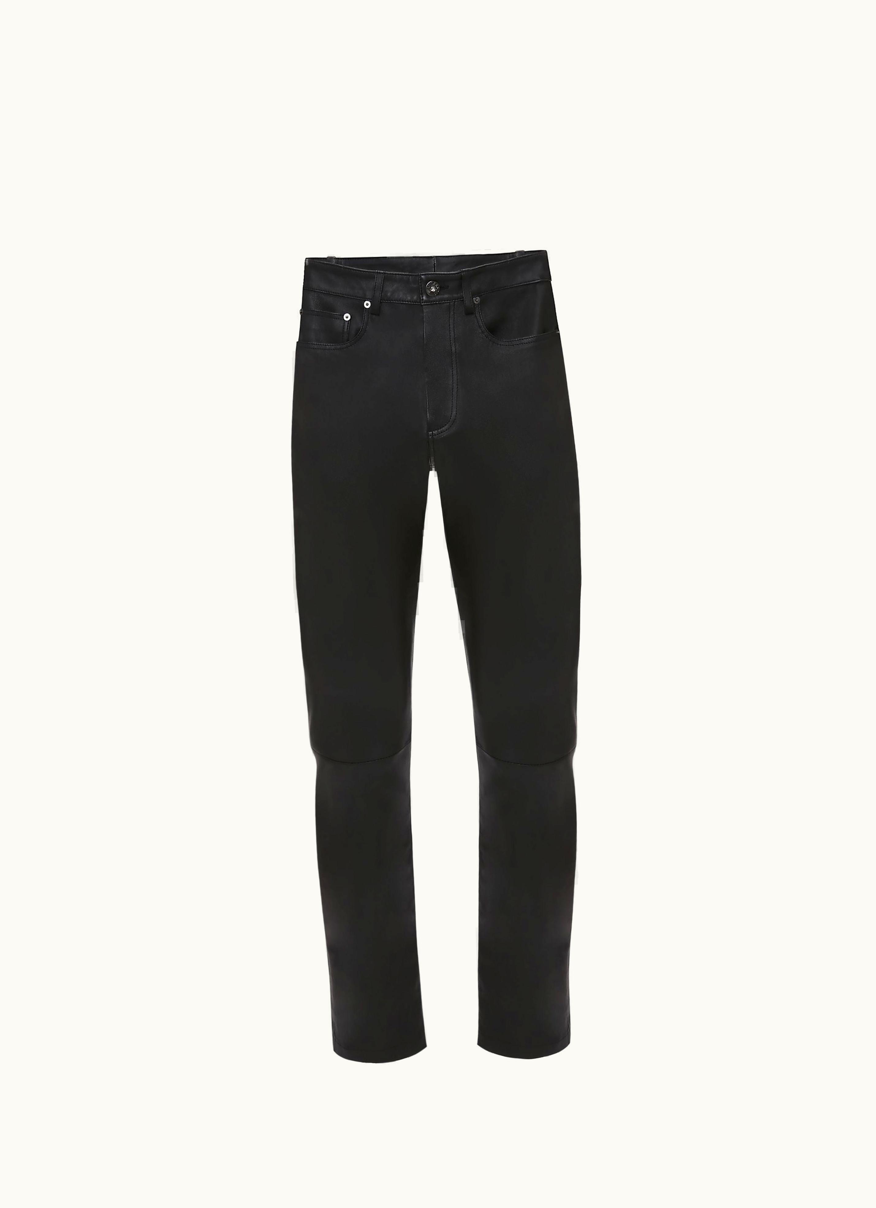 JW Anderson JW Anderson Slim Fit Leather Trousers In Black