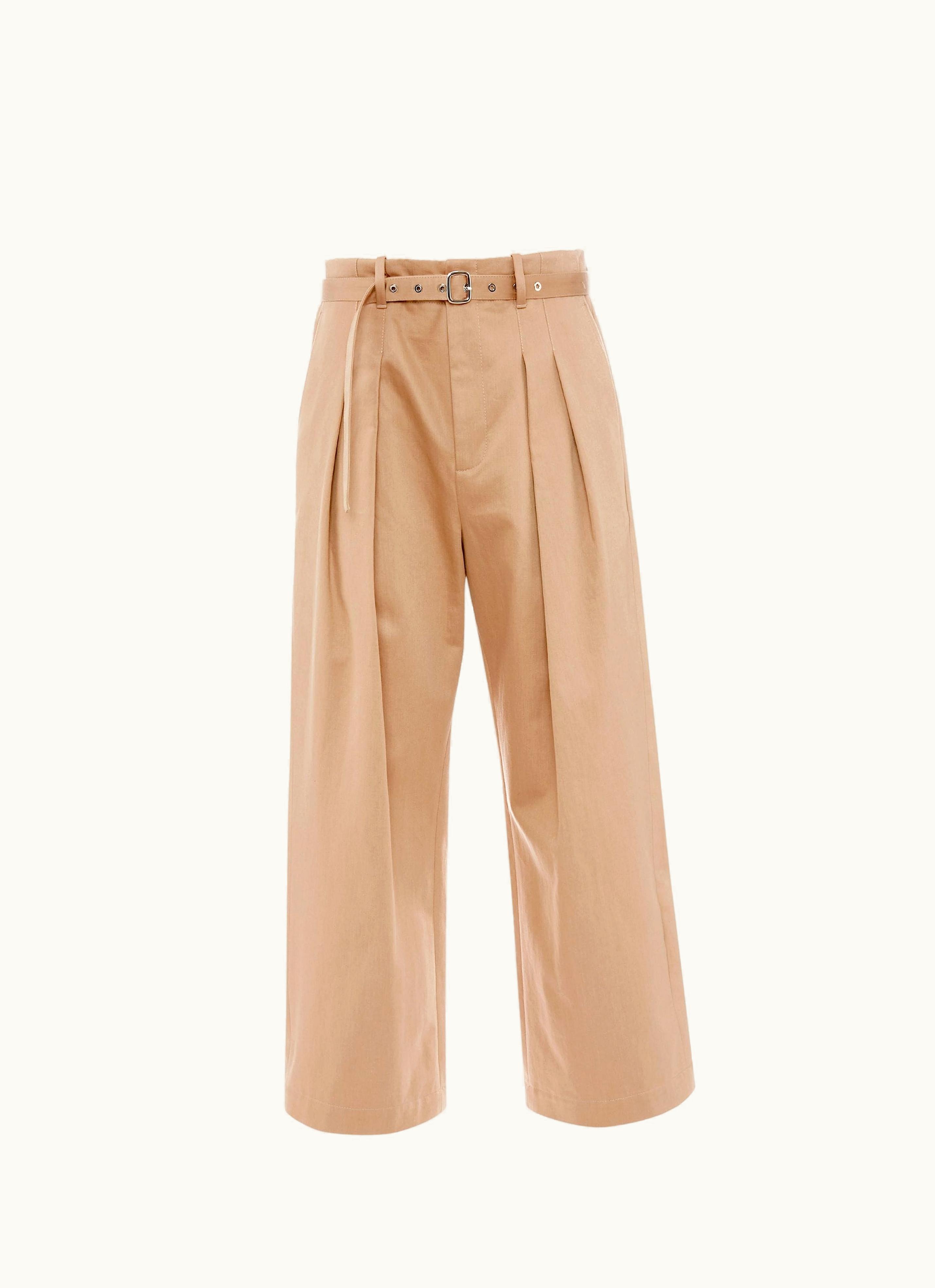 JW Anderson JW Anderson Wide Leg Pleat Front Trousers In Neutrals