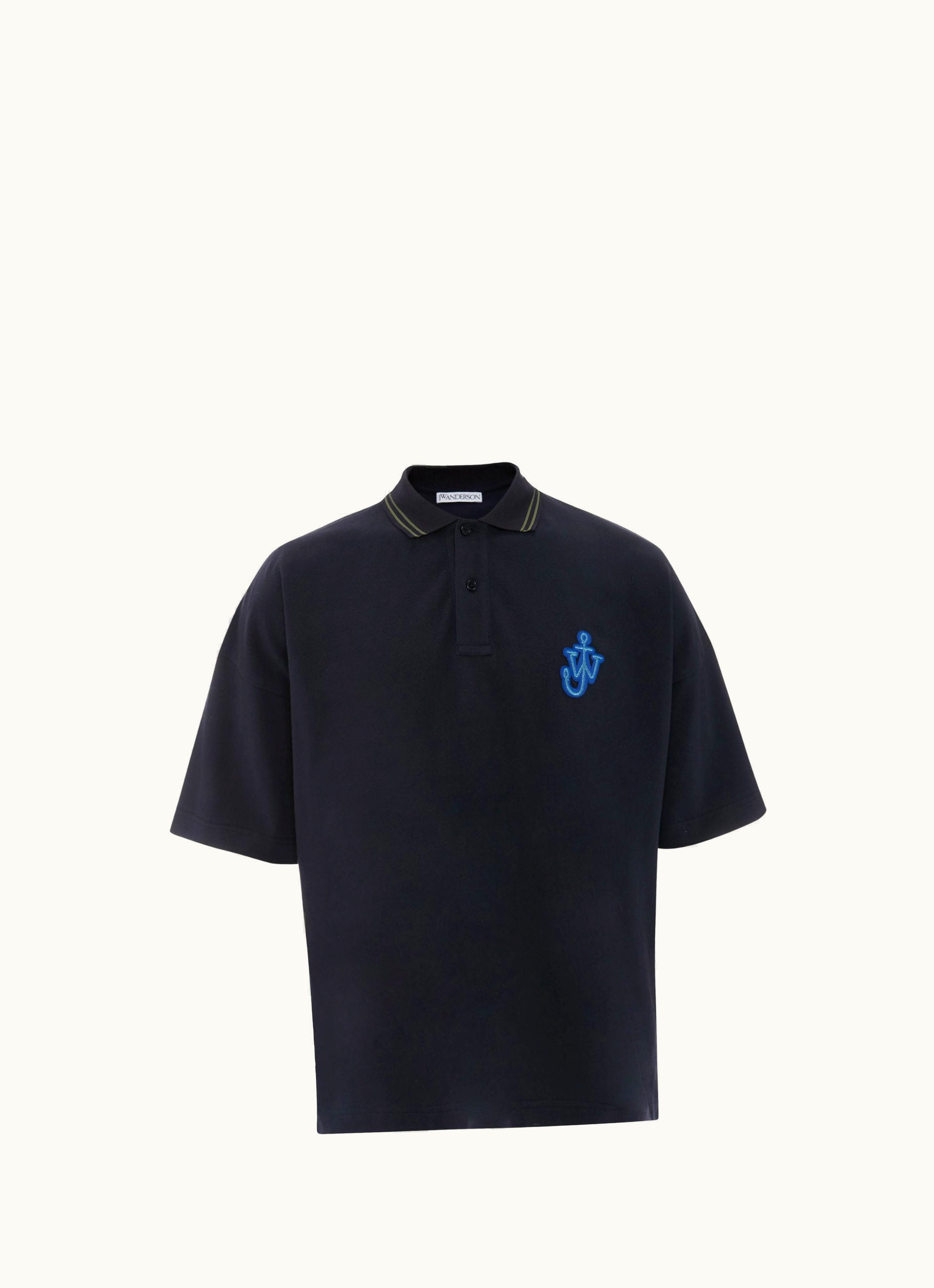 JW Anderson JW Anderson Anchor Patch Short Sleeve Polo In Blue