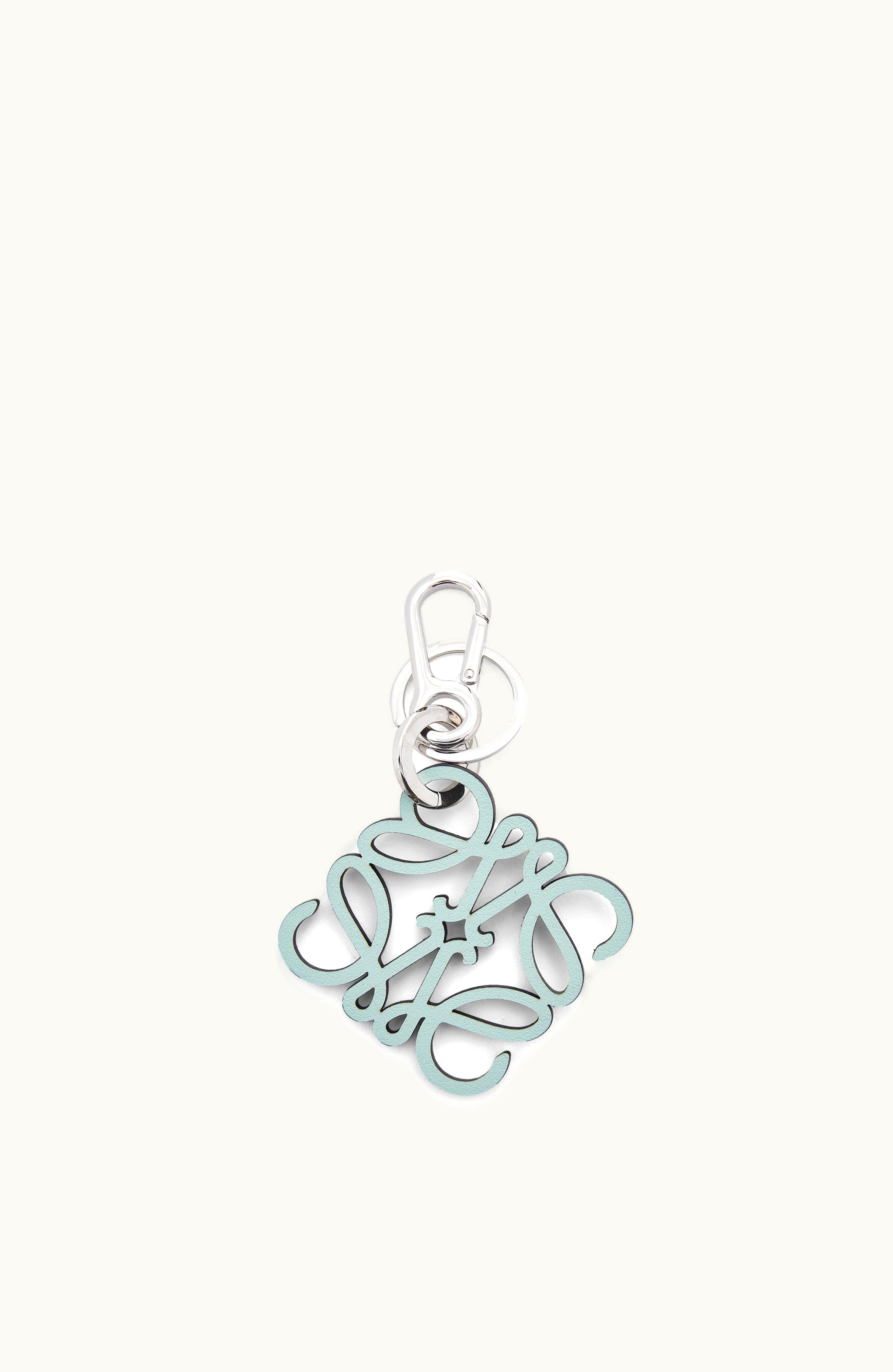 Loewe Loewe Anagram Charm In Calfskin Blue Iceberg / Pearl Grey