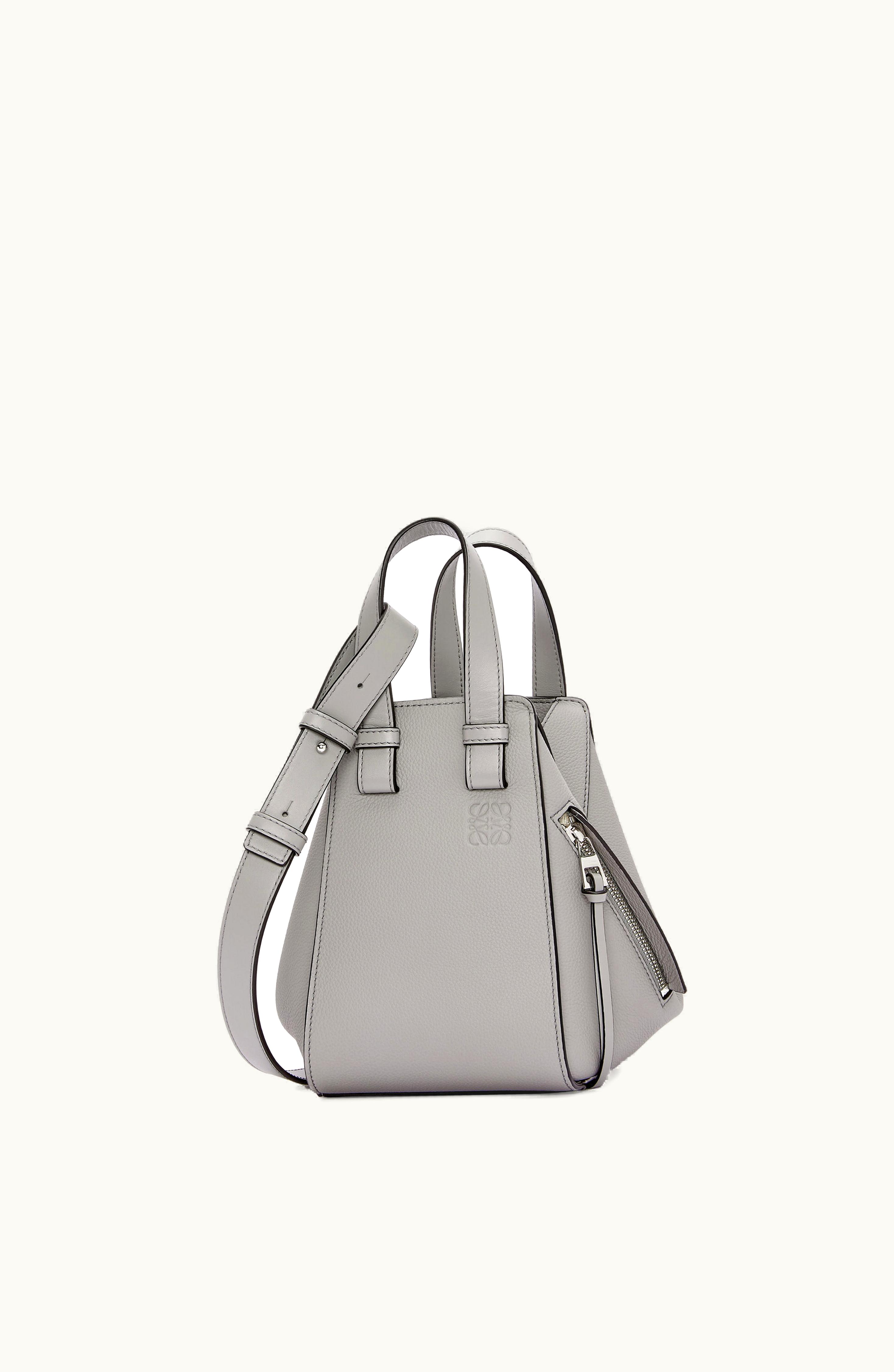 Loewe Loewe Compact Hammock Bag In Soft Grained Calfskin Pearl Grey