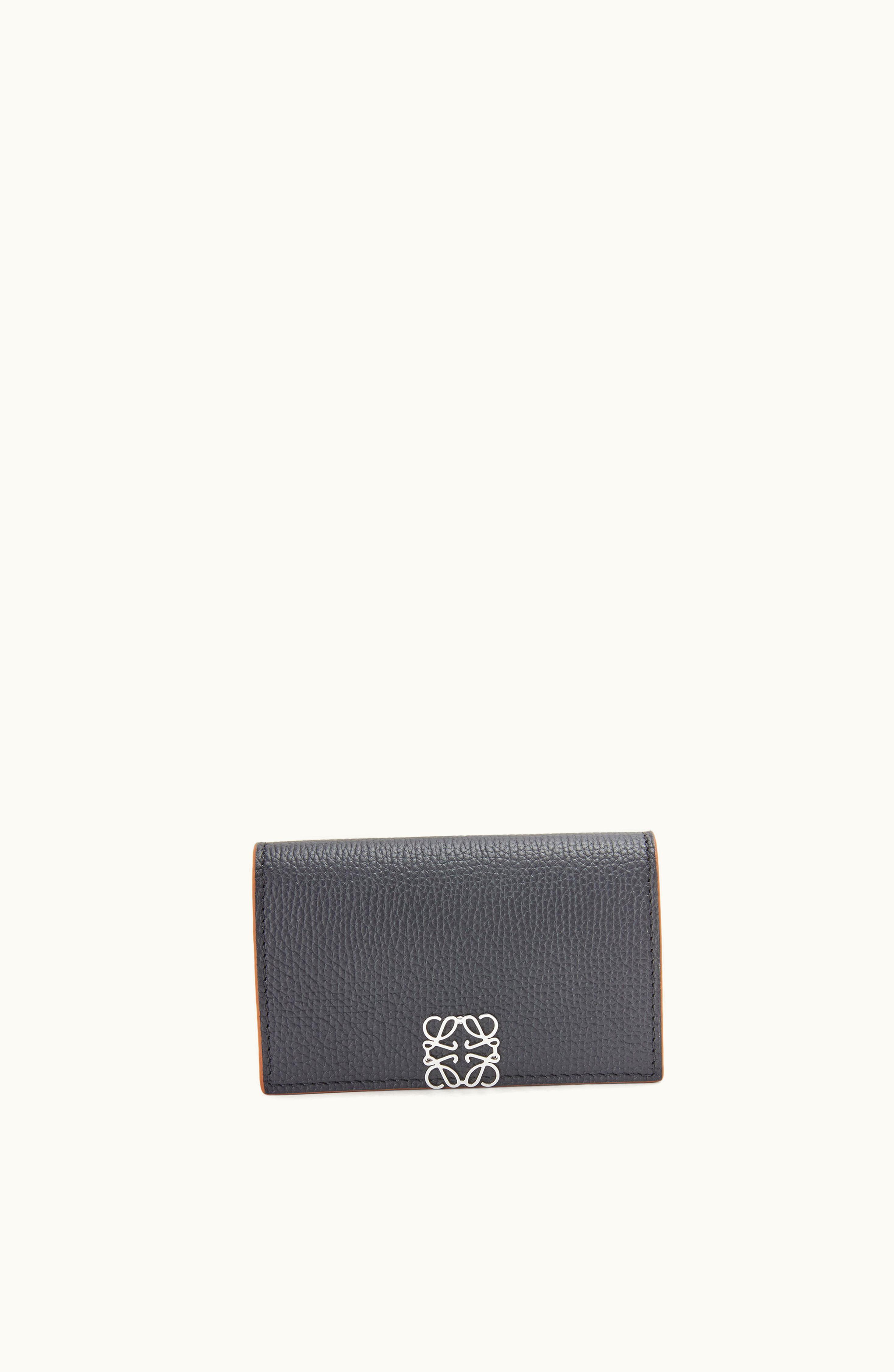 Loewe Loewe Anagram Business Cardholder In Pebble Grain Calfskin Black - Luxury Model Business Card Holder Black