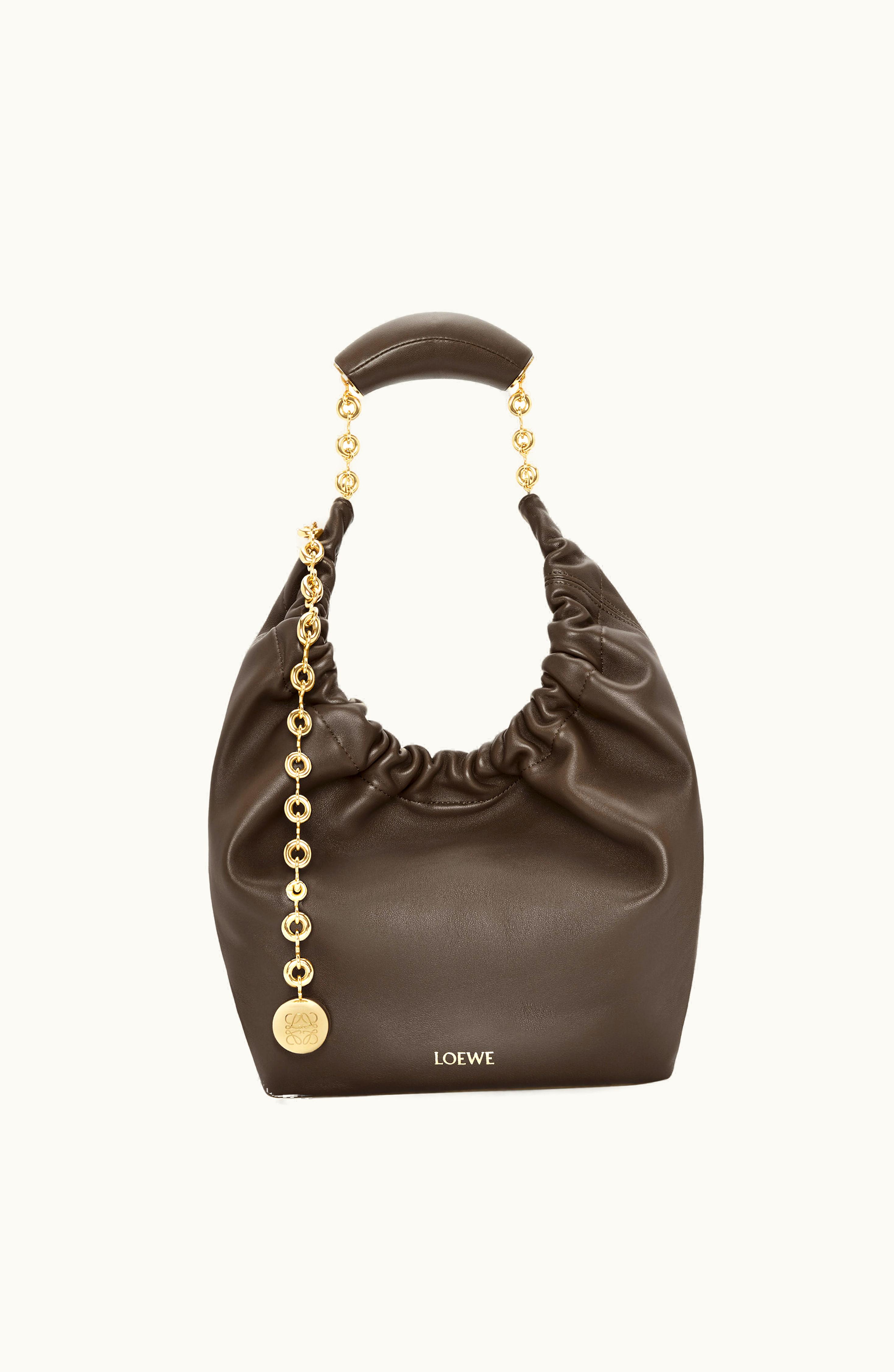 Loewe Loewe Small Squeeze Bag In Nappa Lambskin Chocolate