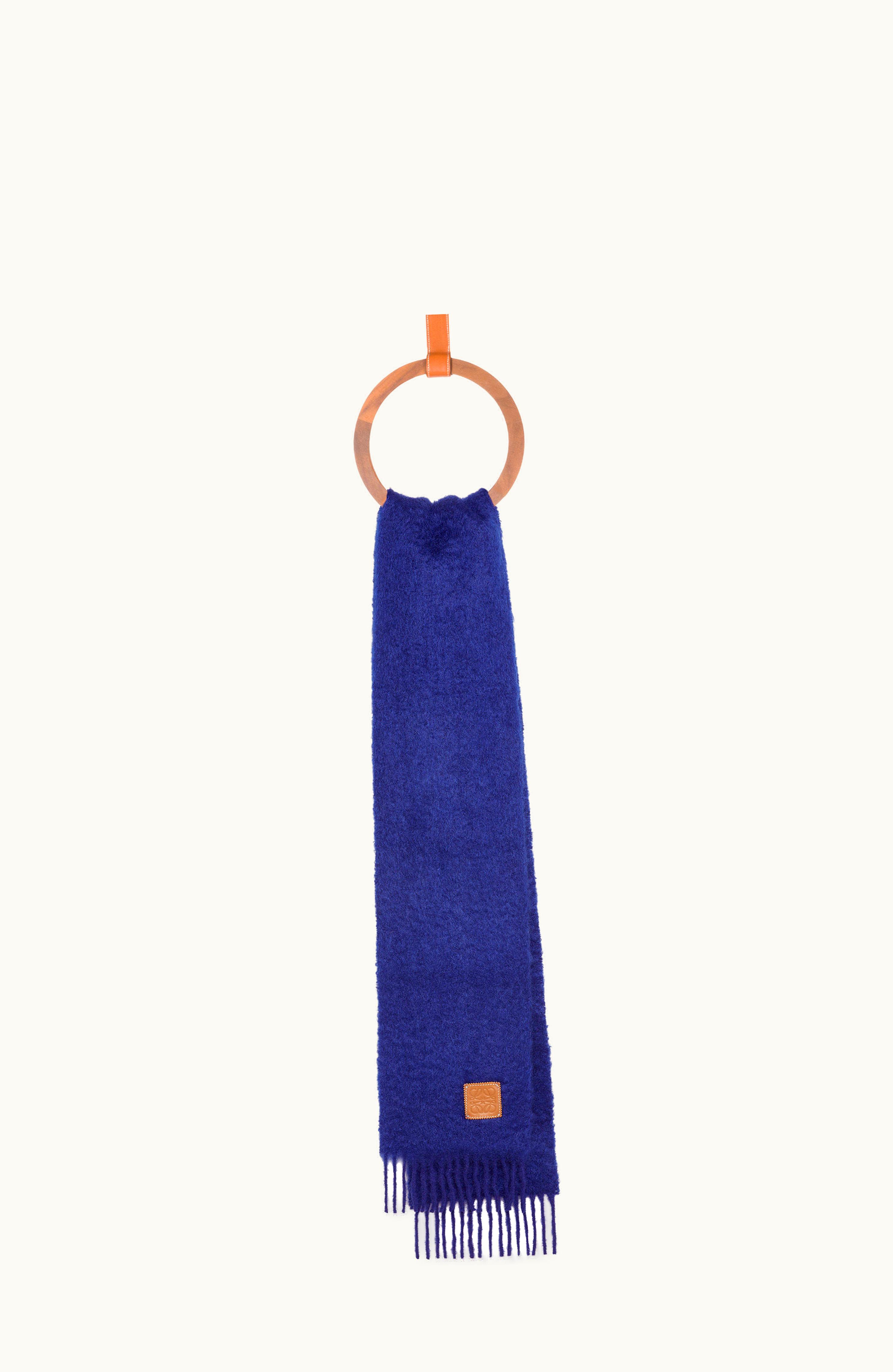 Loewe Loewe Scarf In Mohair And Wool Midnight Blue