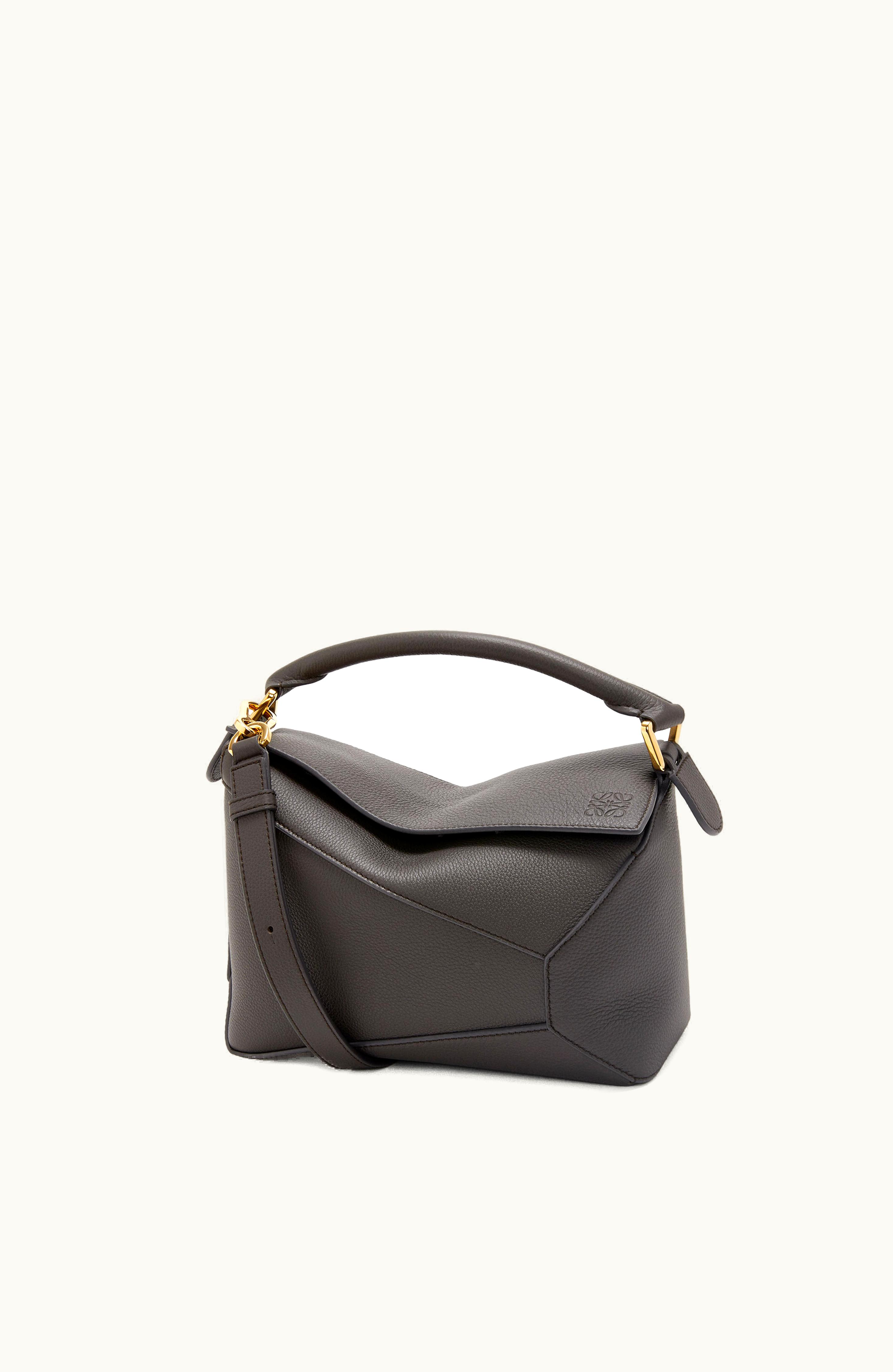 Loewe Loewe Small Puzzle Bag In Soft Grained Calfskin Dark Grey