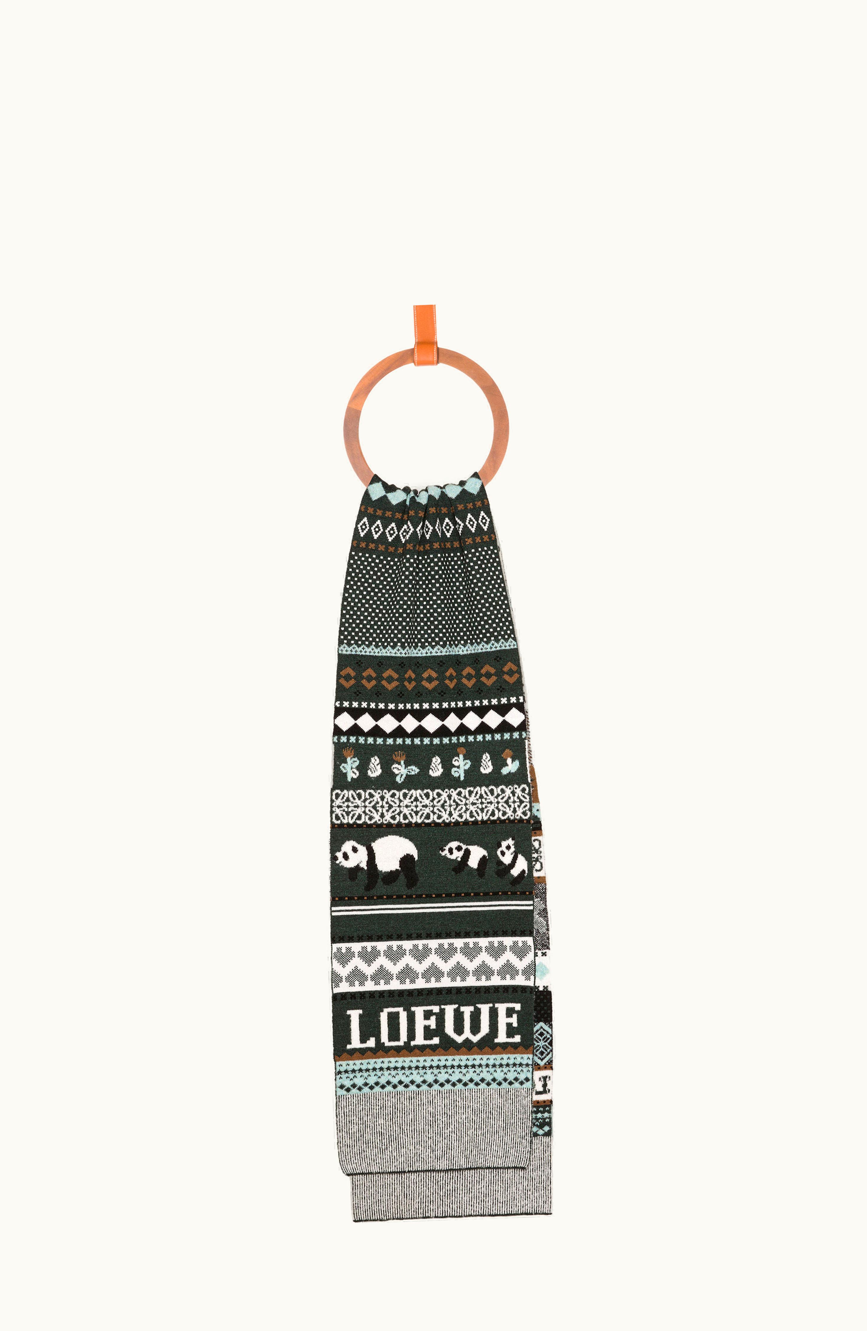 Loewe Loewe Scarf In Wool Green / Multicolor