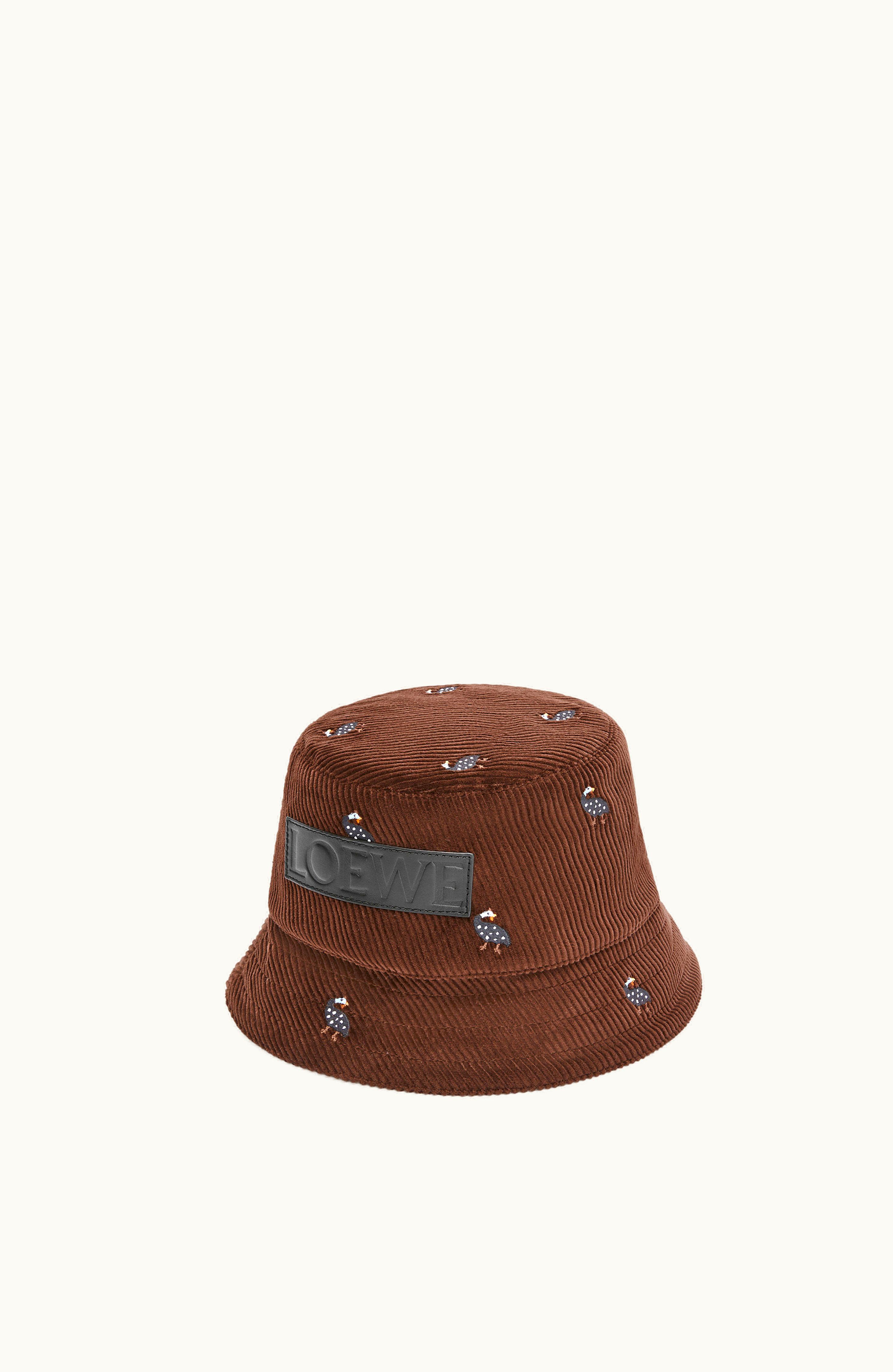 Loewe Loewe Guinea Fowl Bucket Hat In Cotton Corduroy Pecan