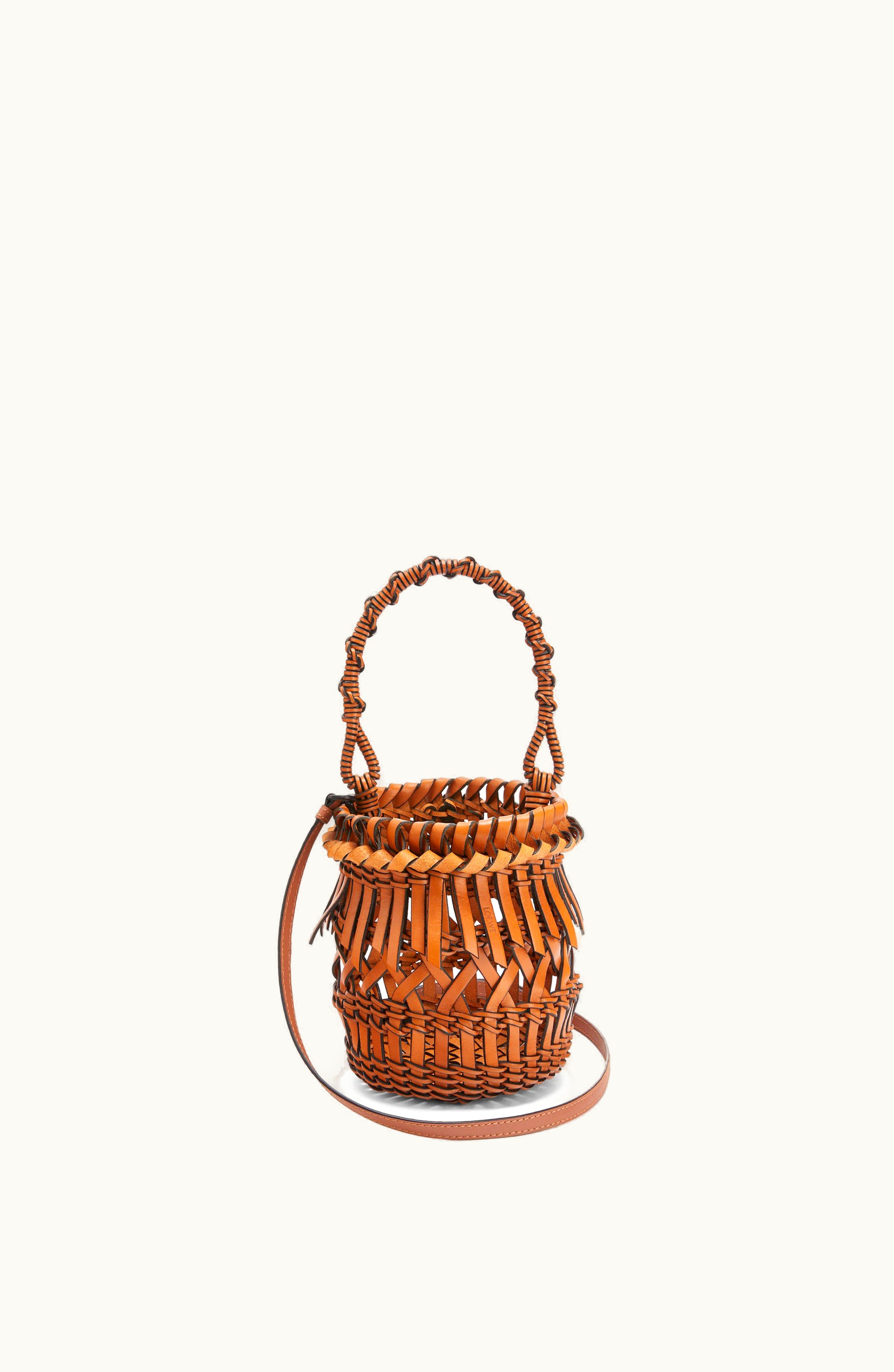 Loewe Loewe Small Fringes Bucket Bag In Calfskin Tan