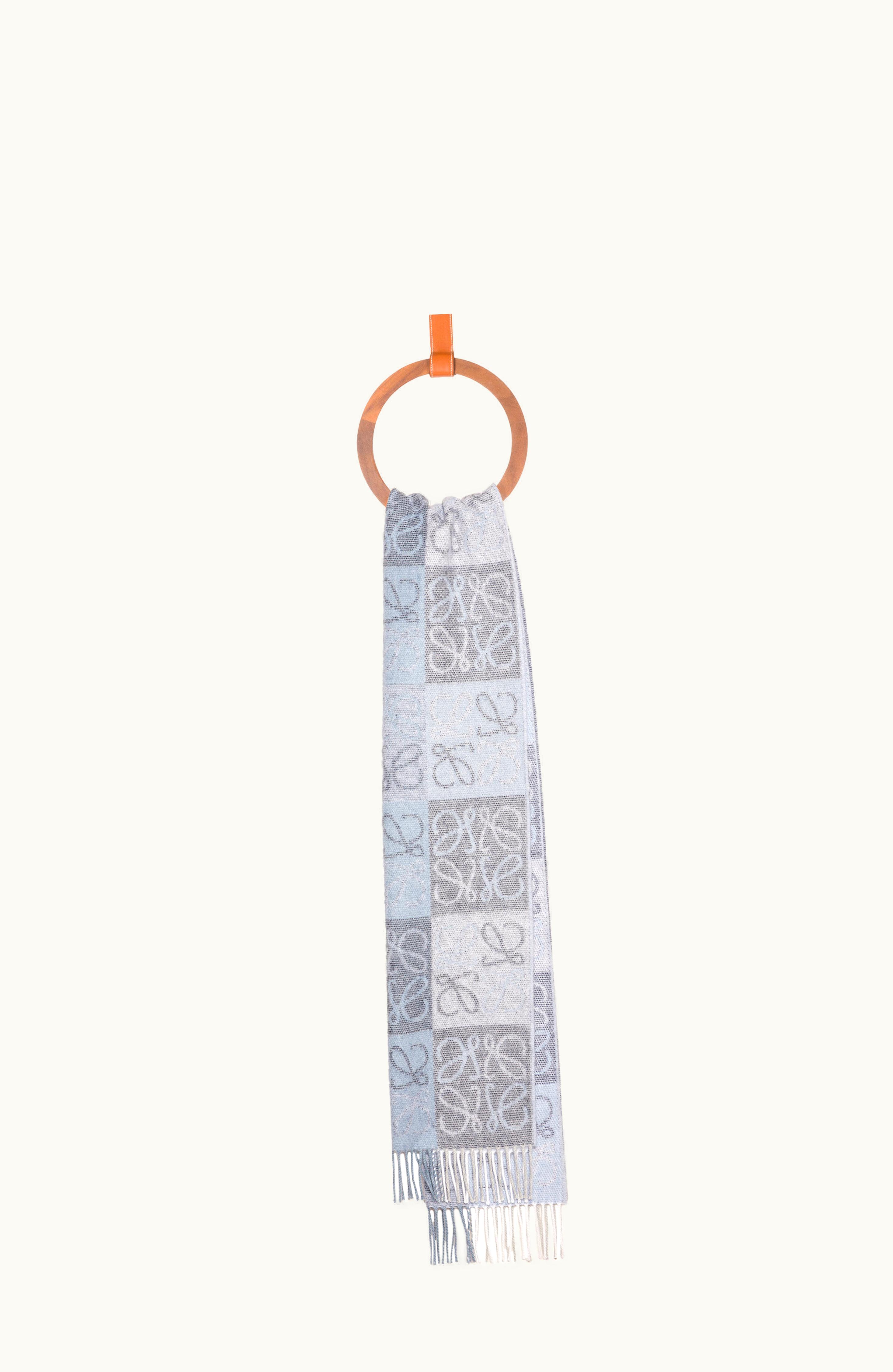 Loewe Loewe Scarf In Wool And Cashmere Blue / White