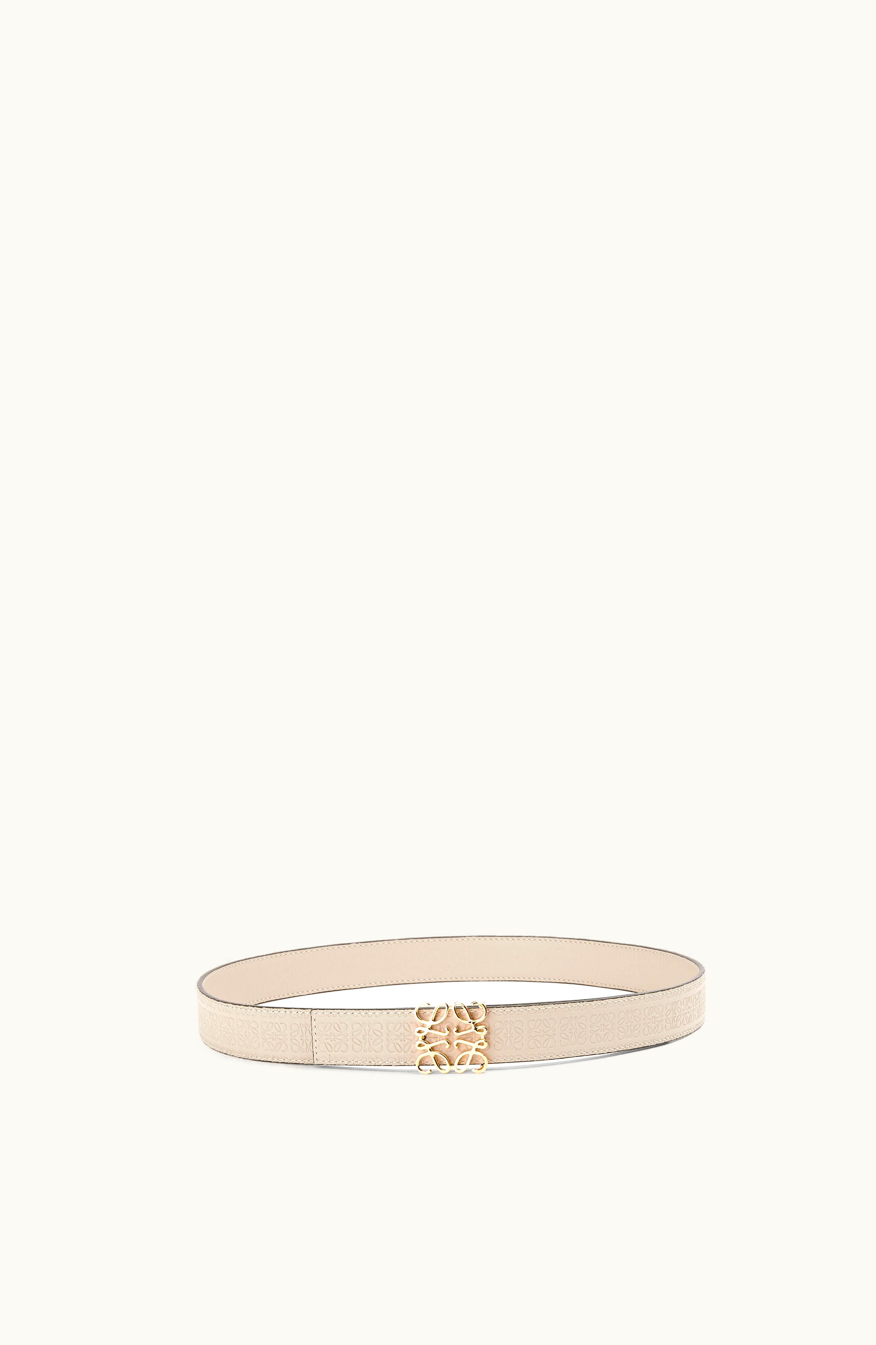 Loewe Loewe Reversible Repeat Belt In Silk Calfskin Light Oat / Gold