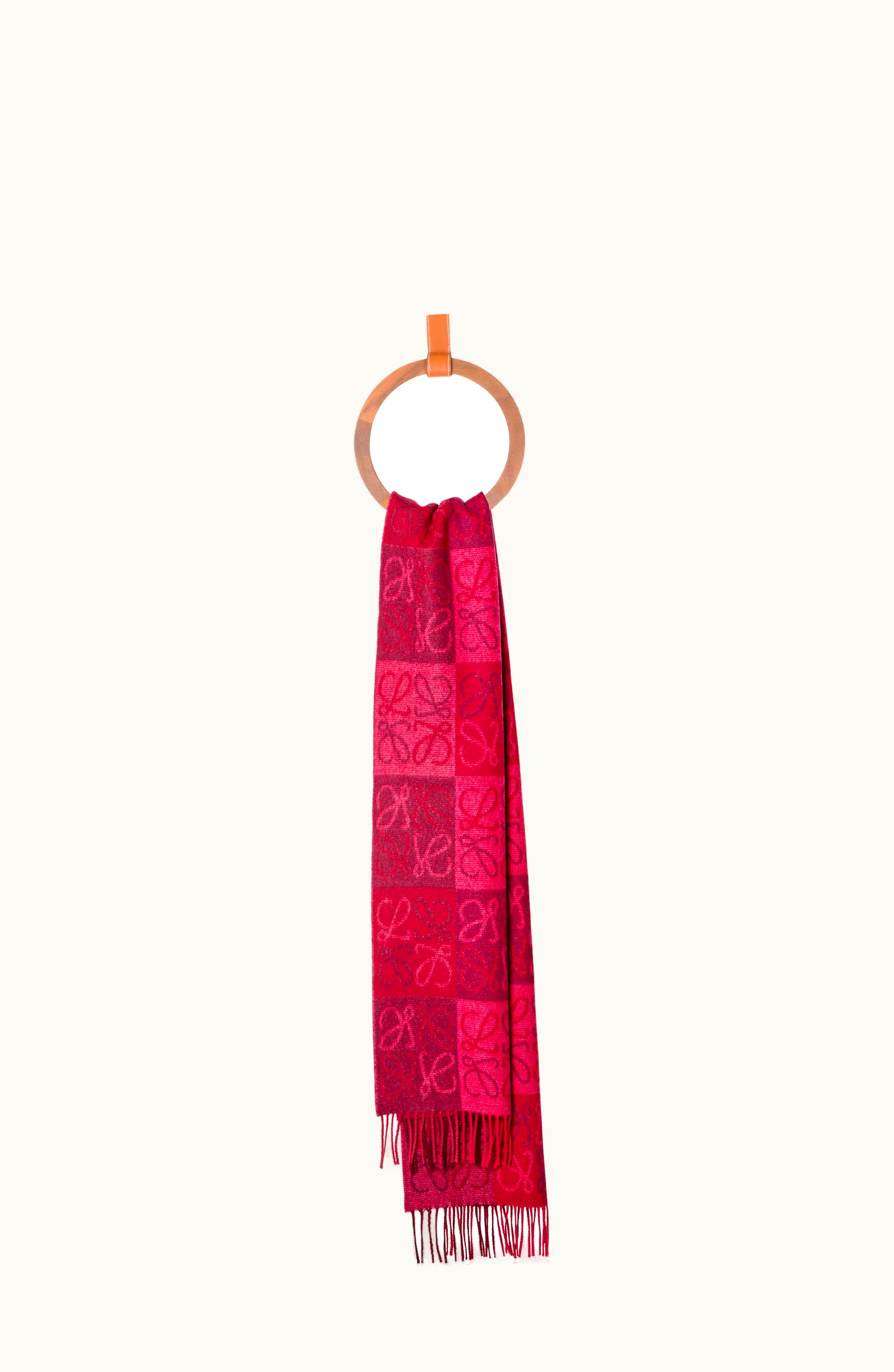 Loewe Loewe Scarf In Wool And Cashmere Burgundy / Fuchsia