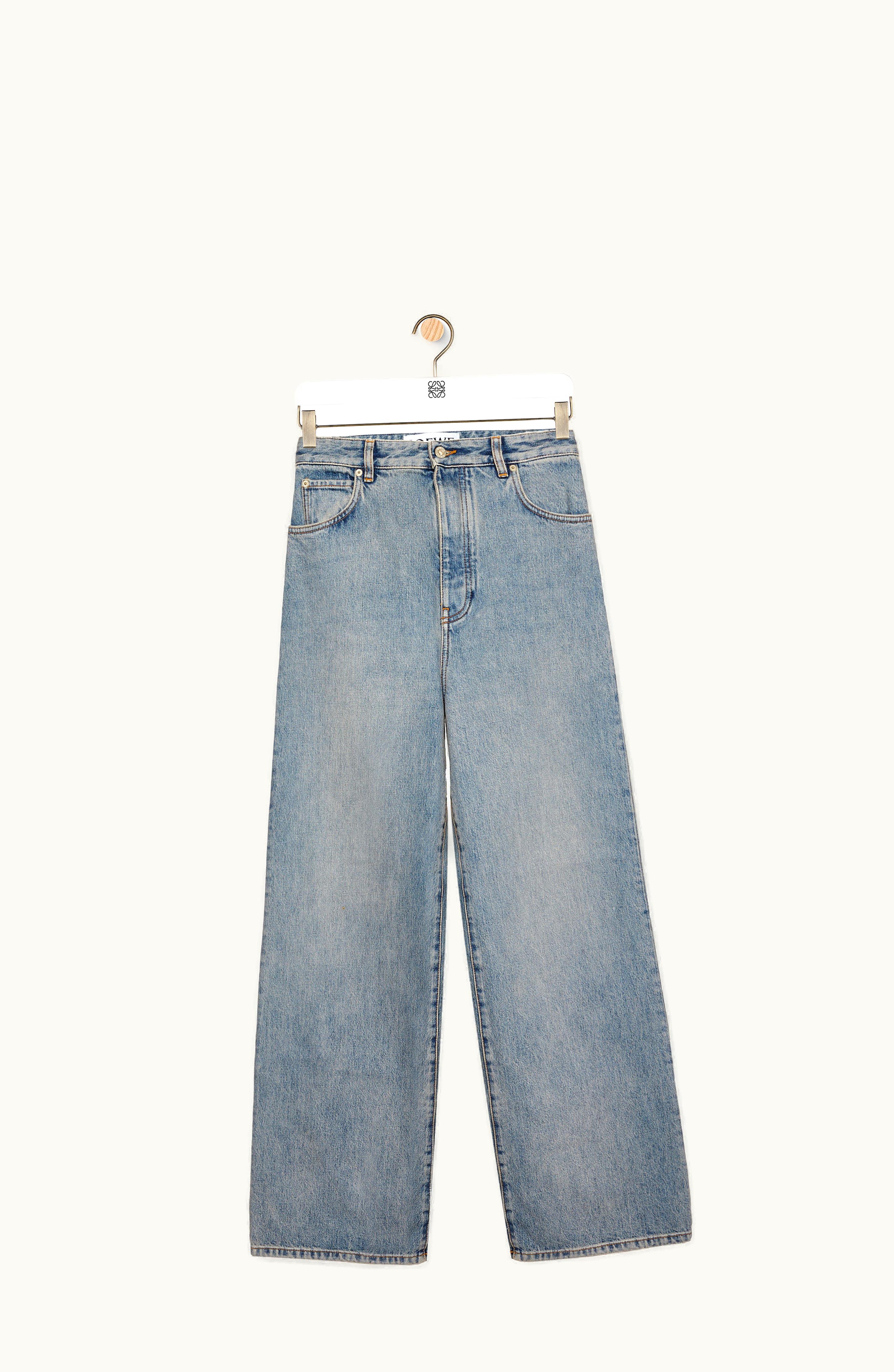 Loewe Loewe Wide Leg Jeans In Denim Washed Denim