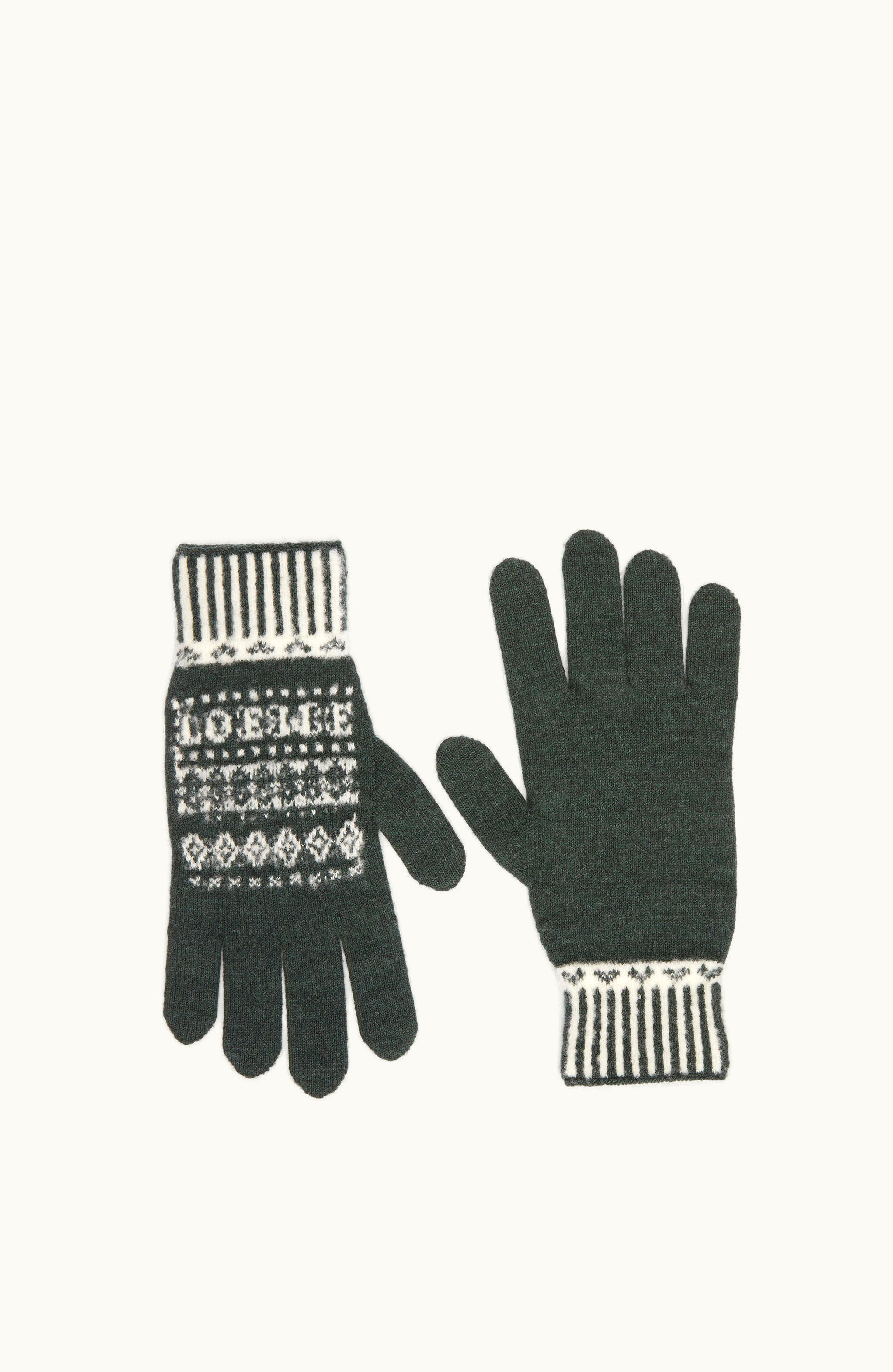Loewe Loewe Gloves In Wool Green / Multicolor