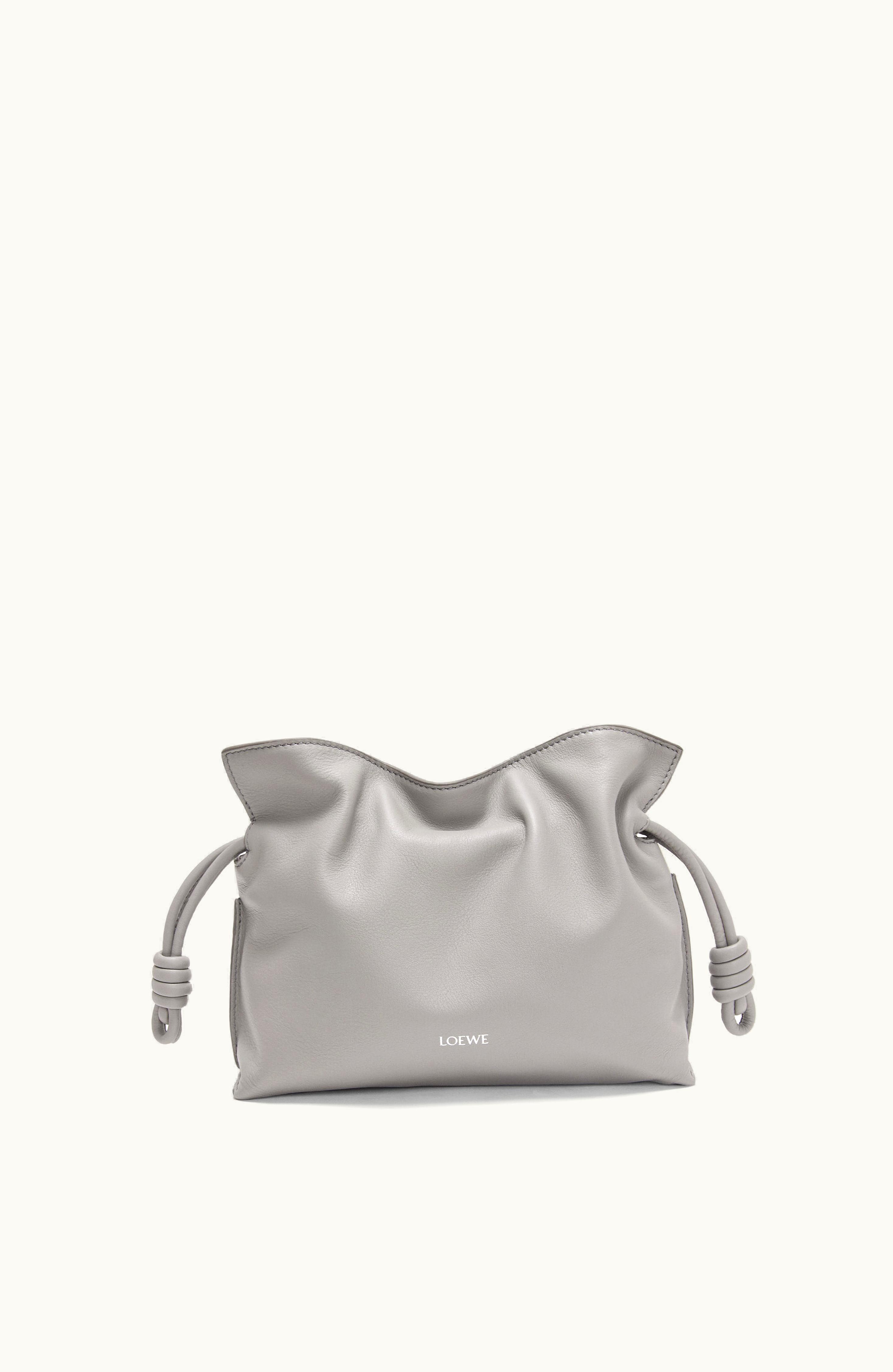 Loewe Loewe Mini Flamenco Clutch In Nappa Calfskin Pearl Grey
