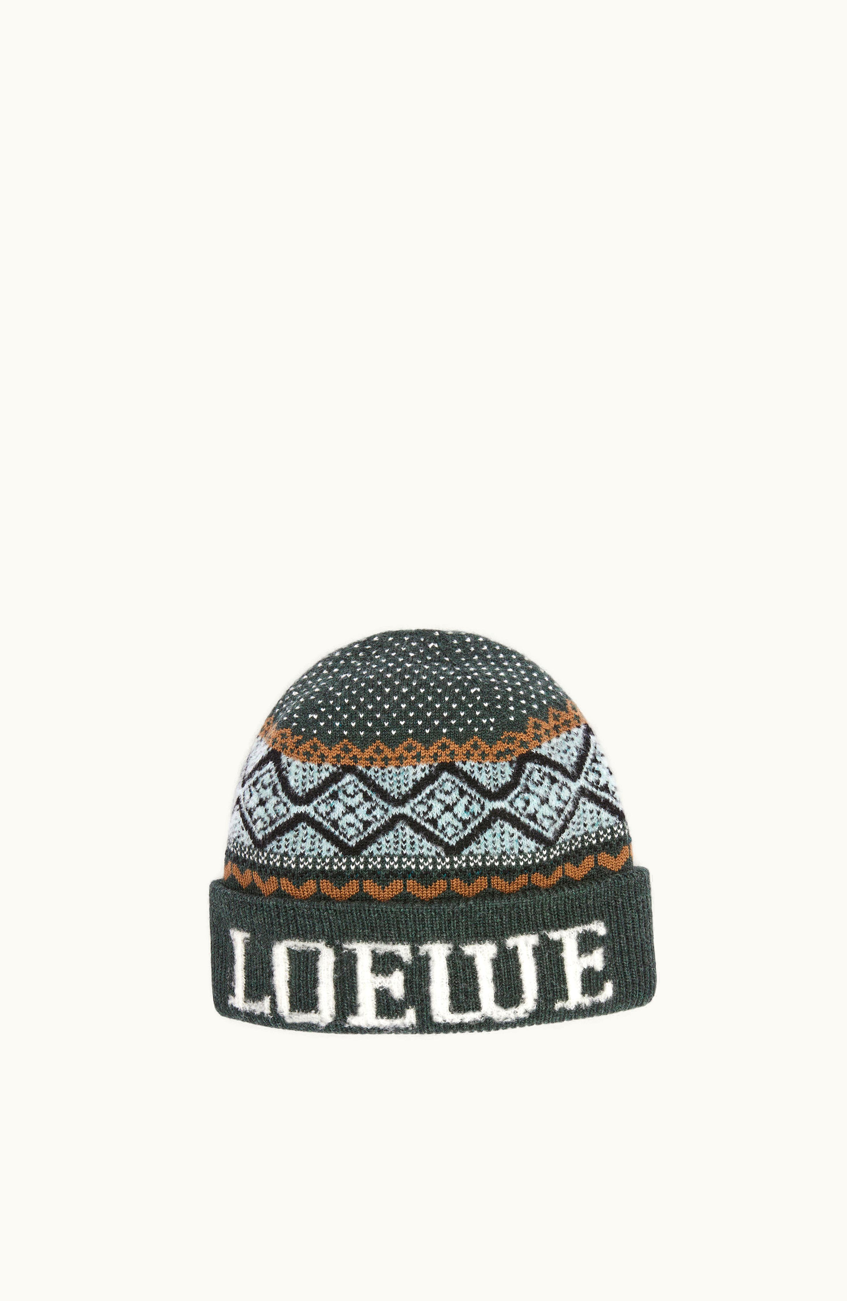 Loewe Loewe Beanie In Wool Green / Multicolor