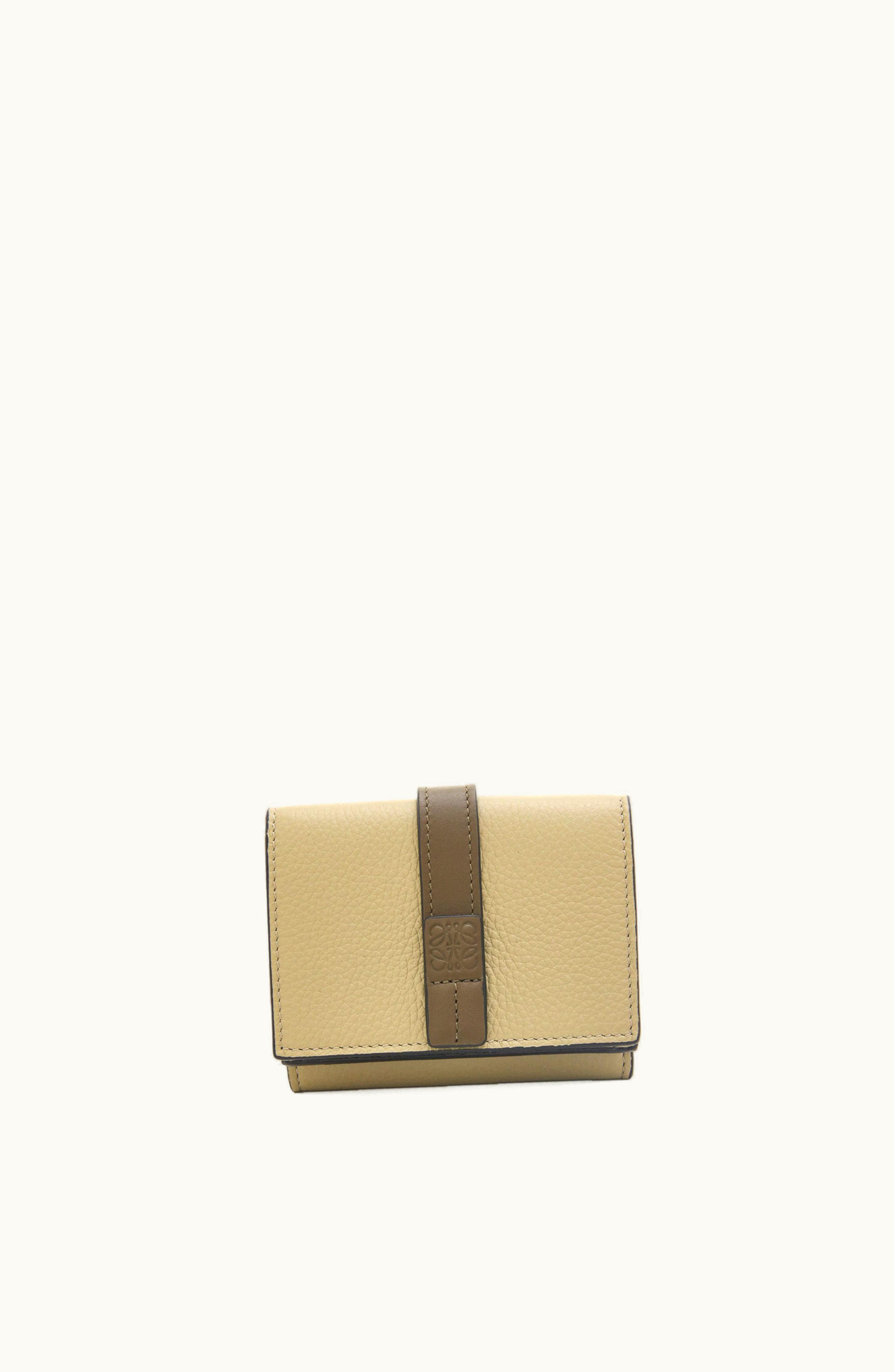 Loewe Loewe Trifold Wallet In Soft Grained Calfskin Sage Green / Dark Khaki Green