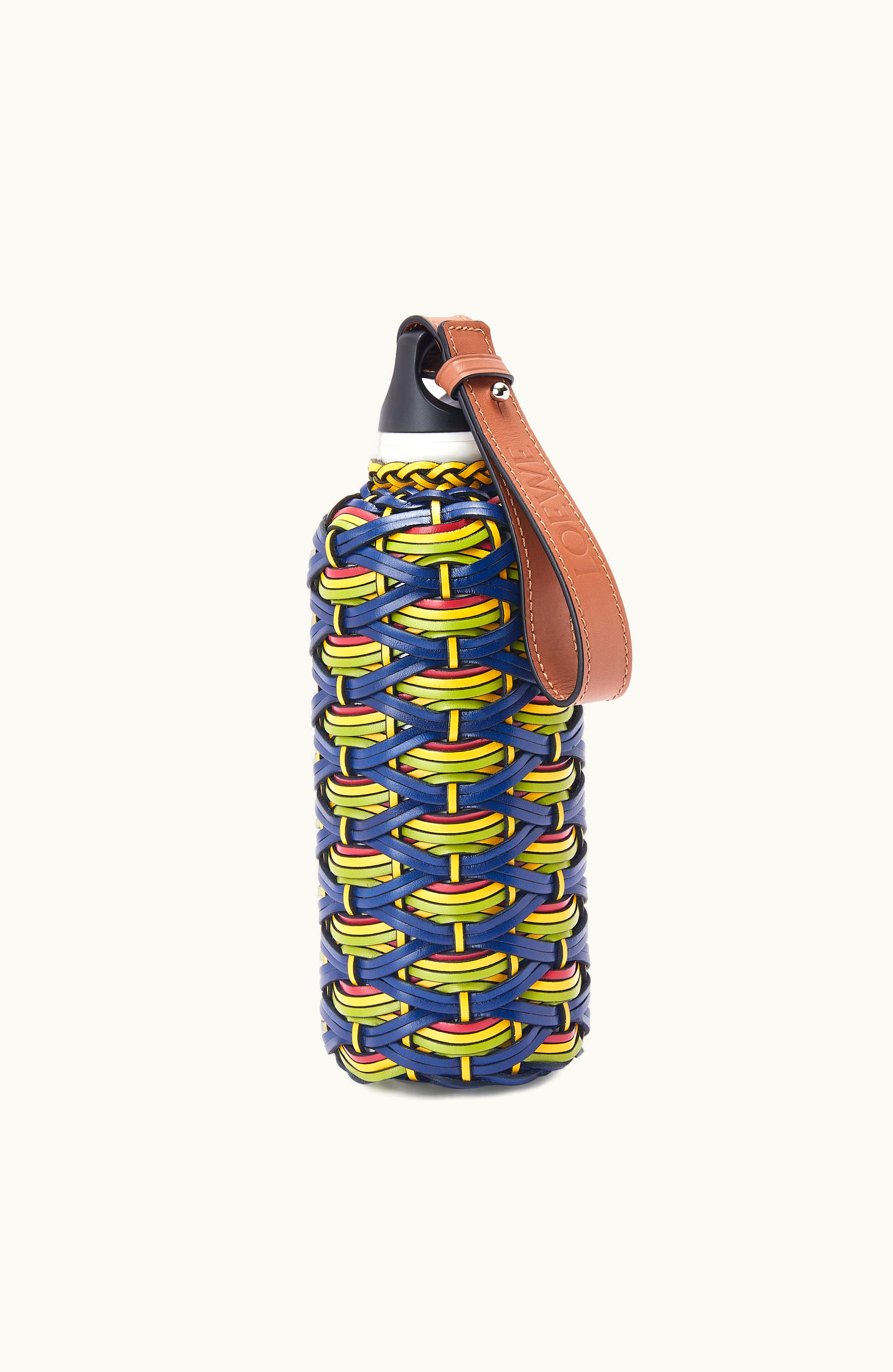 Loewe Loewe Bottle In Aluminium / Calf Blue / Multicolor