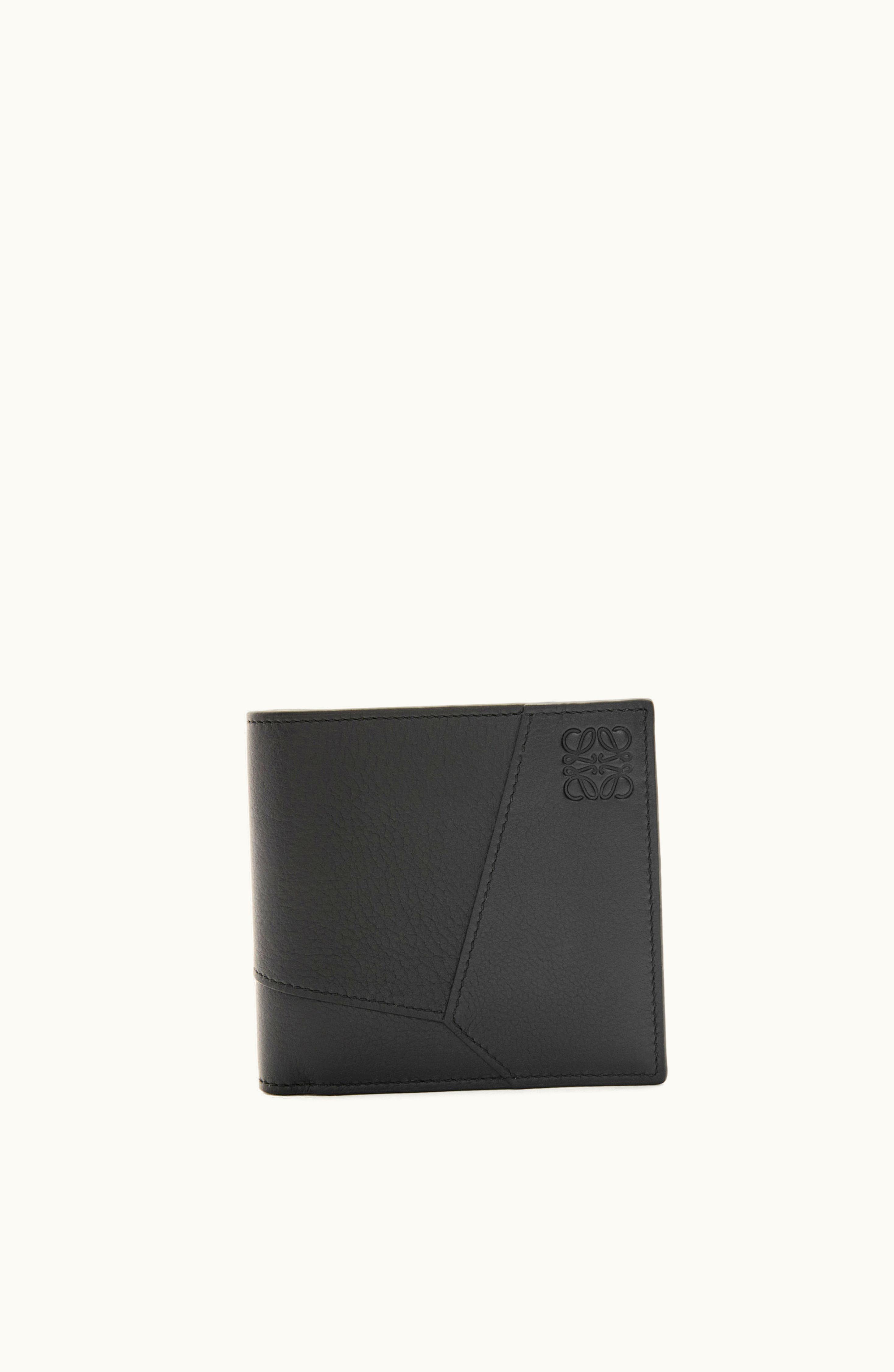 Loewe Loewe Puzzle Bifold Coin Wallet In Classic Calfskin Black