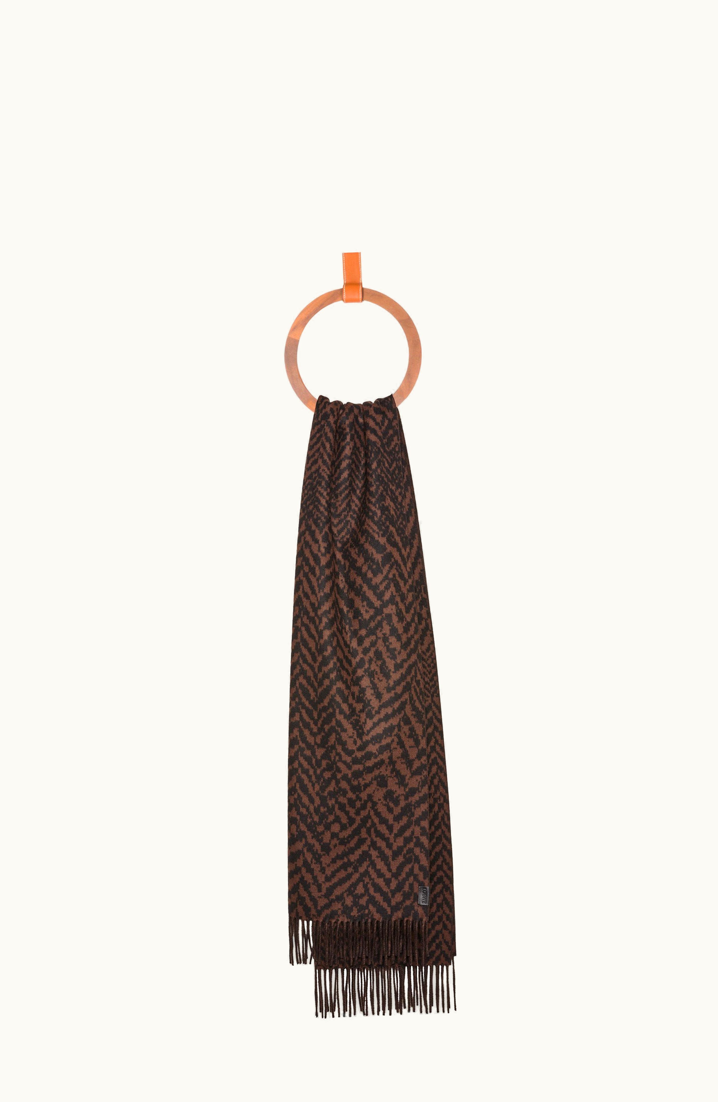 Loewe Loewe Scarf In Wool And Cashmere Brown / Black