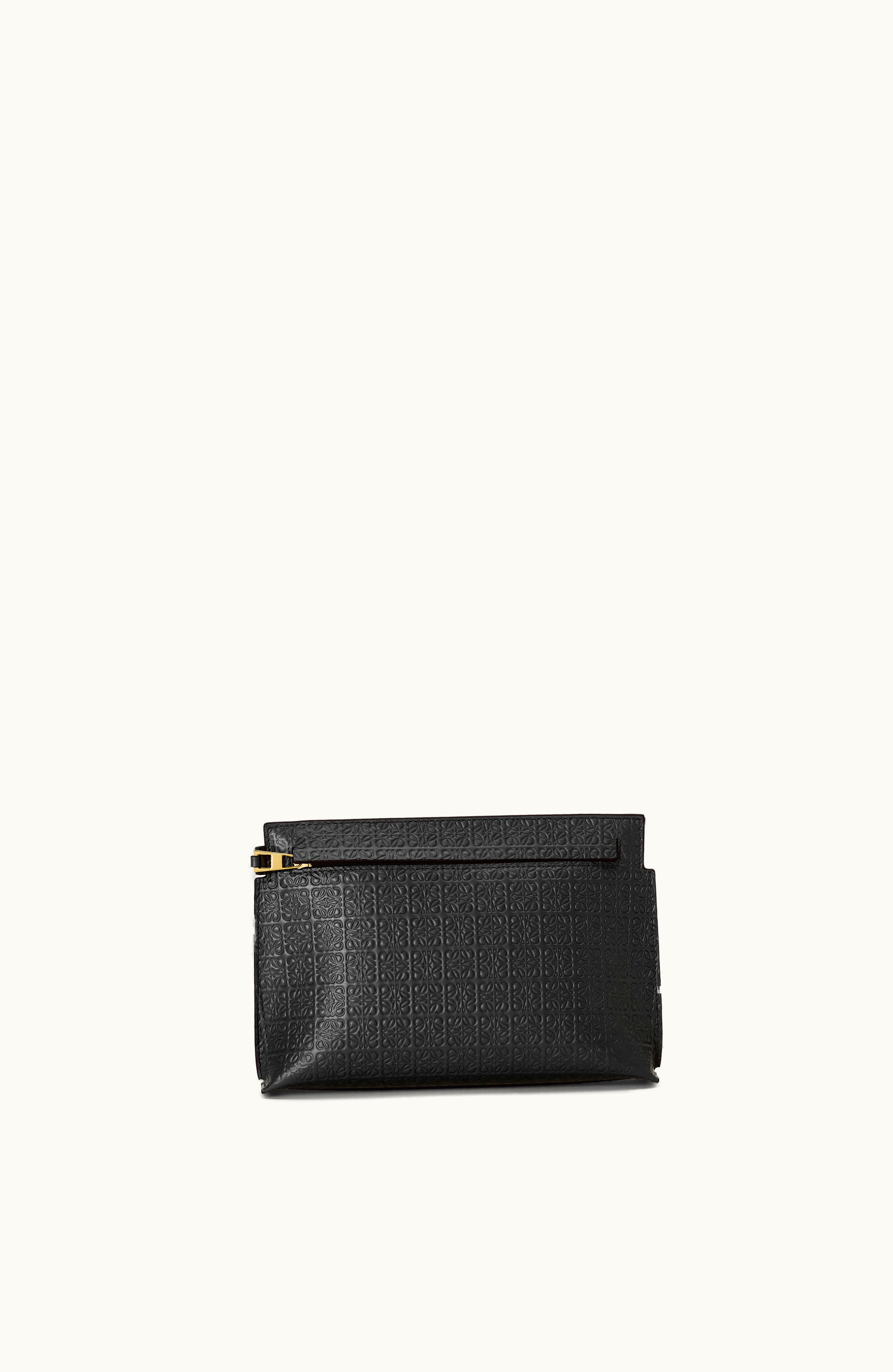 Loewe Loewe Mini Repeat T Pouch In Embossed Silk Calfskin Black