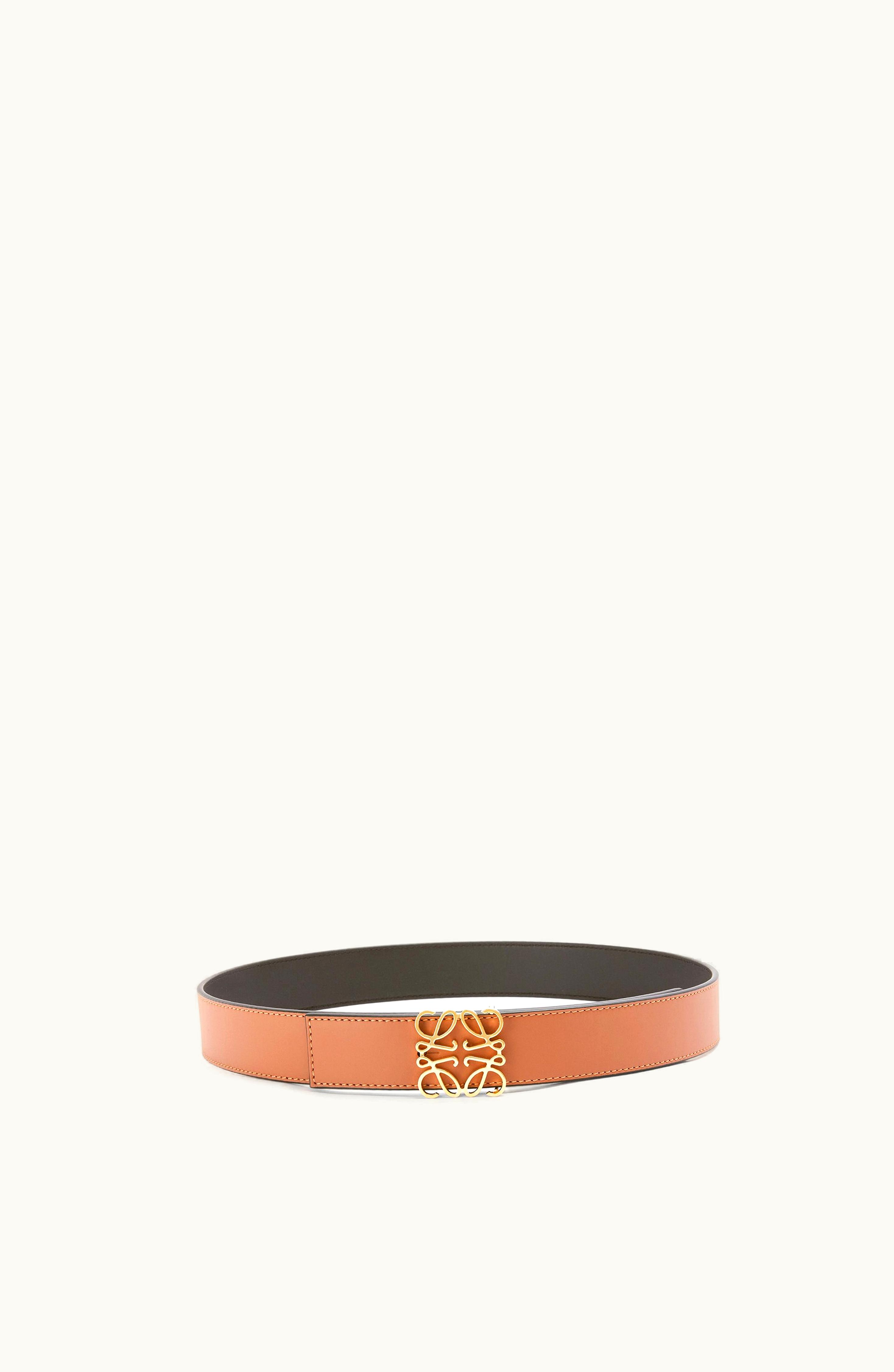 Loewe Loewe Anagram Reversible Belt In Smooth Calfskin Tan/Black/Gold