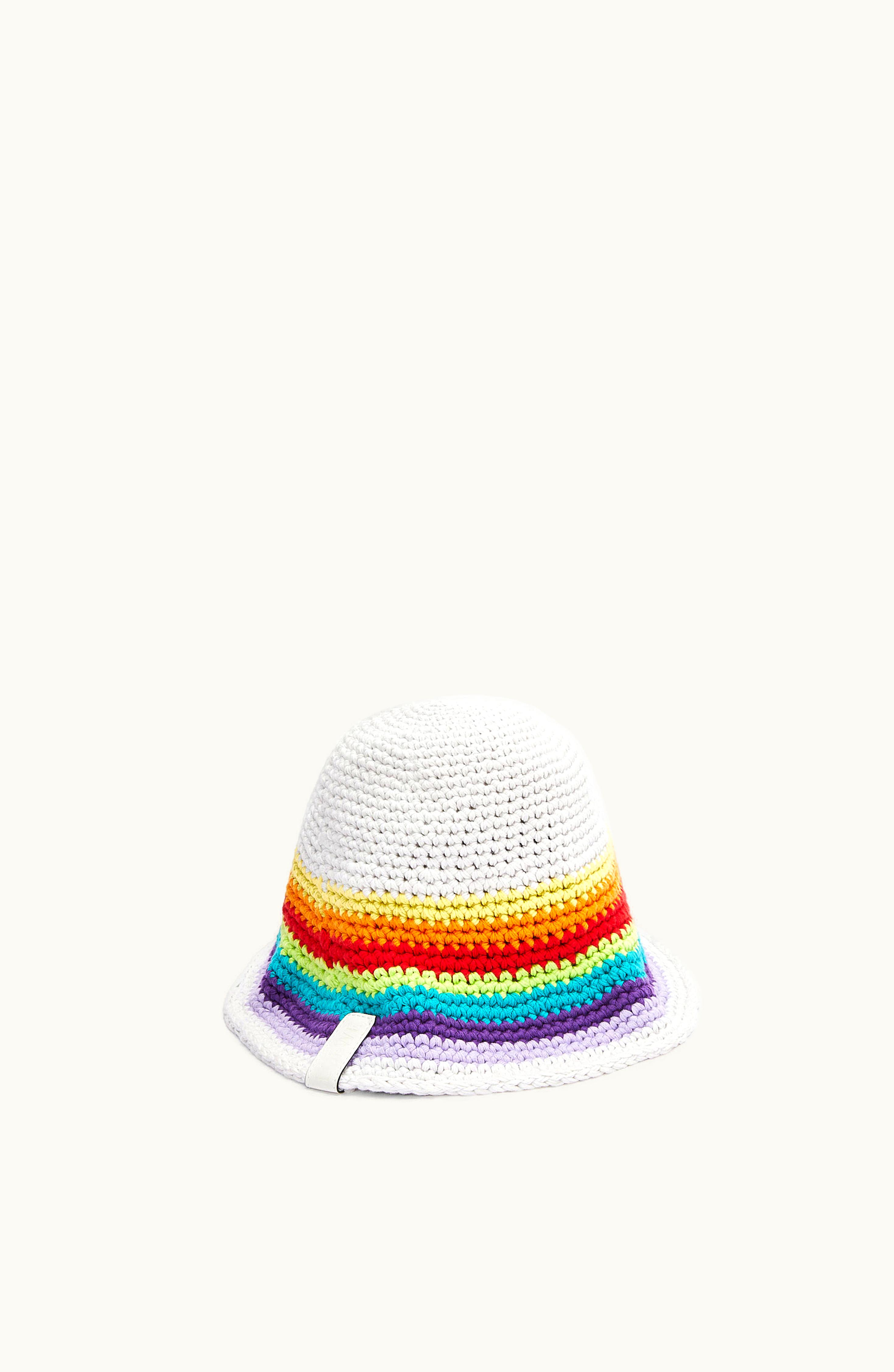 Loewe Loewe Crochet Hat In Cotton And Calfskin Multicolor / White