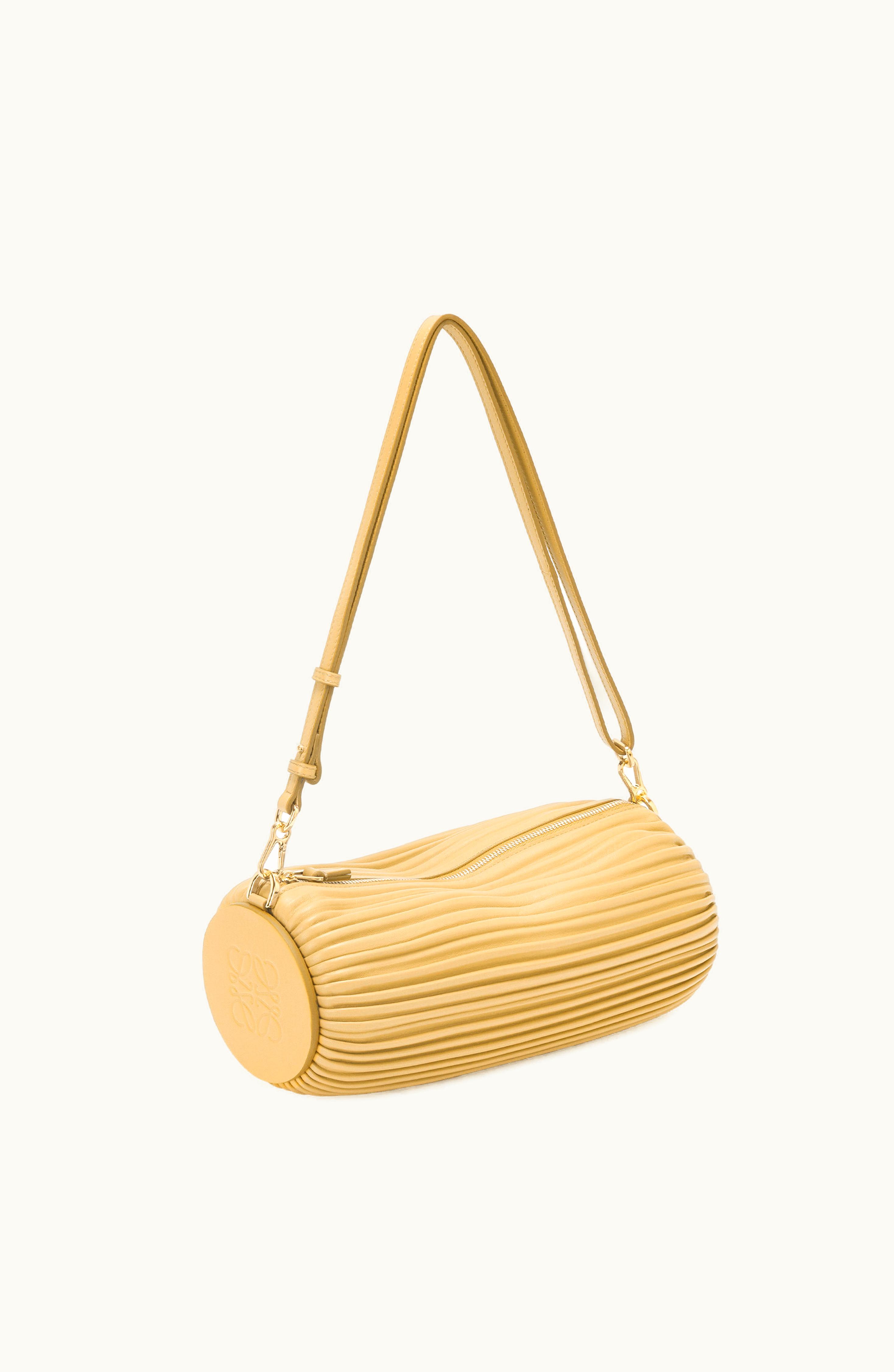 Loewe Loewe Bracelet Pouch In Pleated Nappa Dark Butter