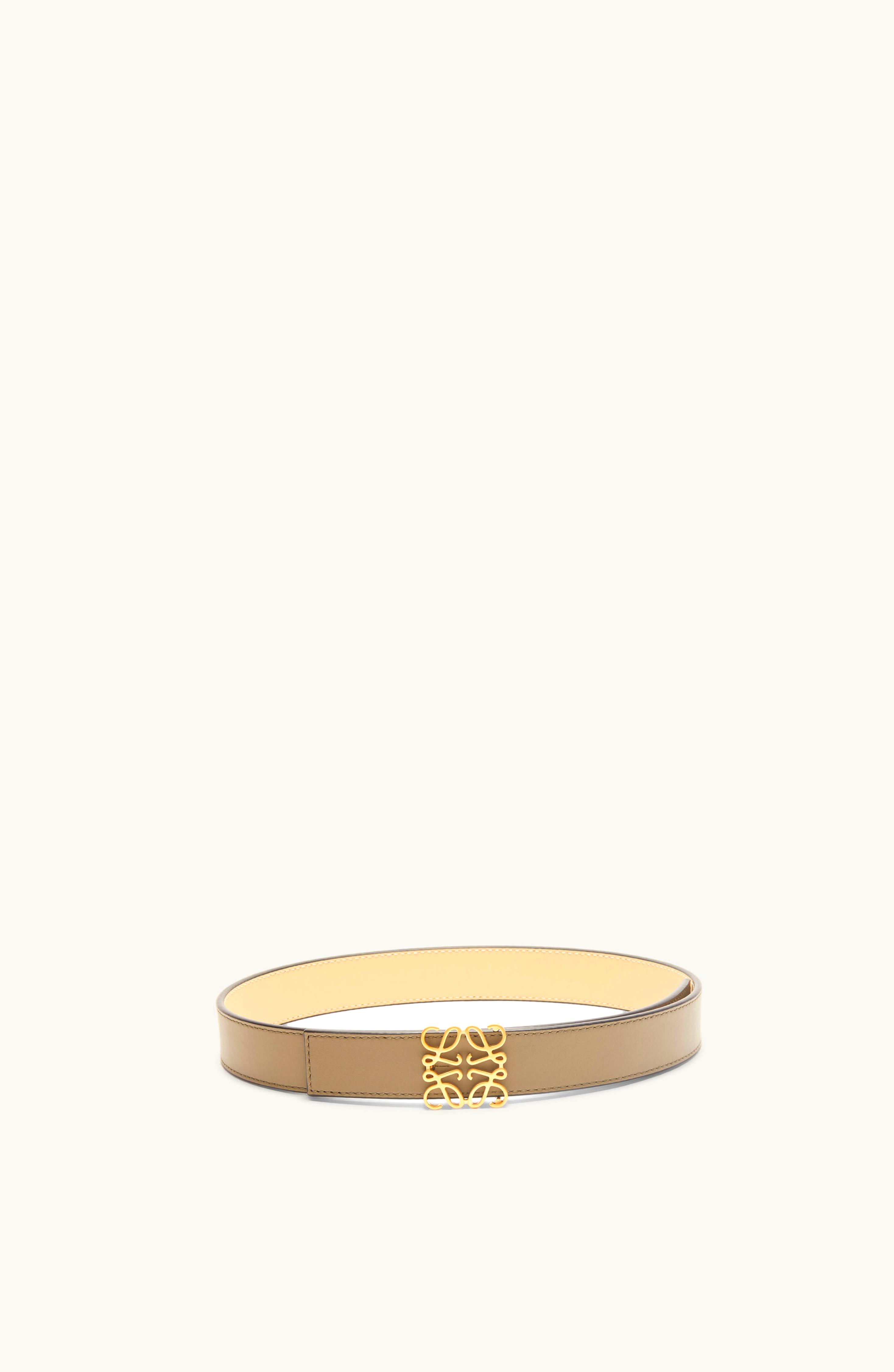 Loewe Loewe Anagram Reversible Calfskin Belt Artichoke Green / Butter / Gold