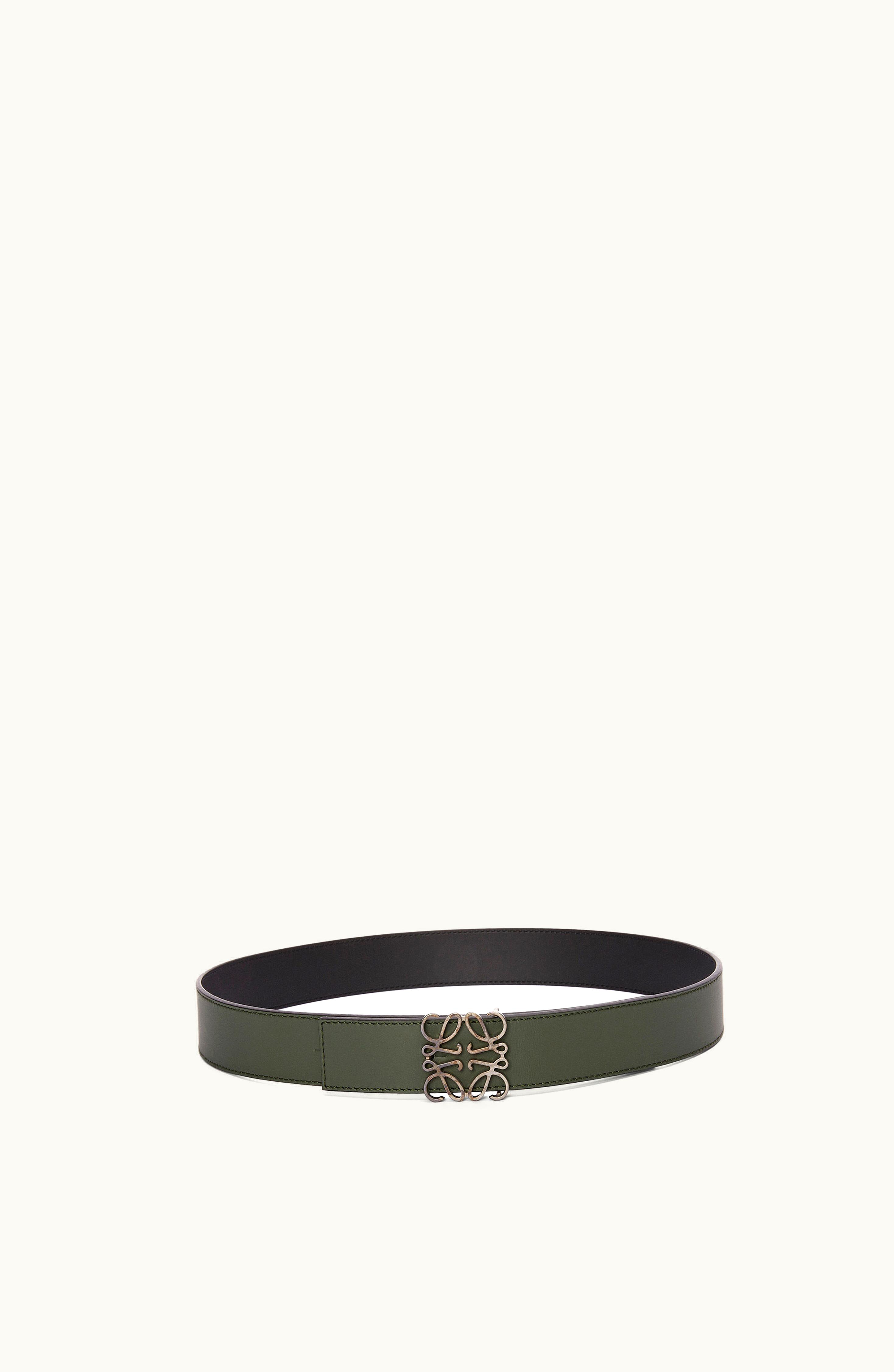 Loewe Loewe Anagram Reversible Belt Smooth Calfskin Green/Black/Pewter