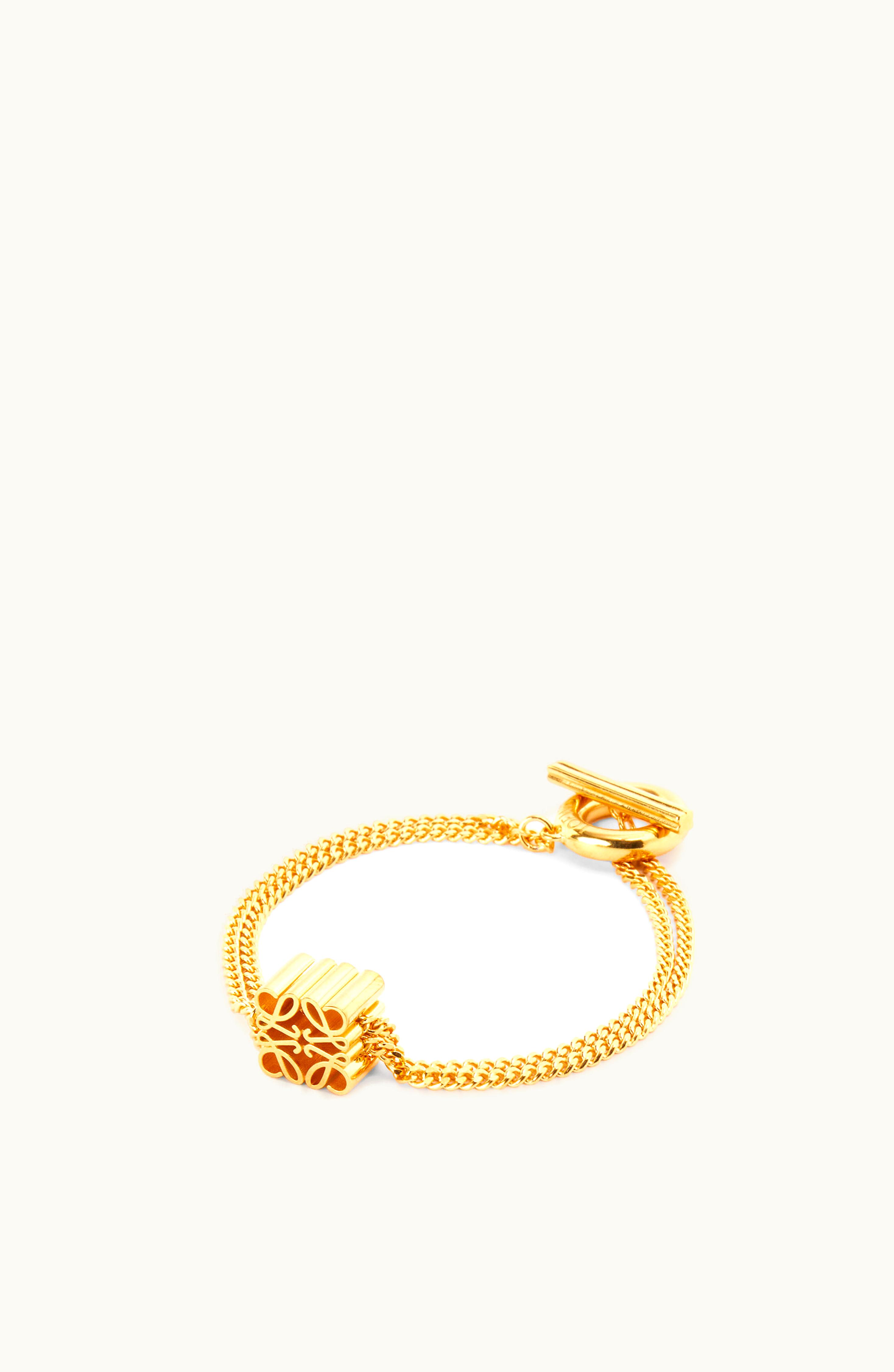 Loewe Loewe Single Anagram Bracelet In Sterling Silver Gold