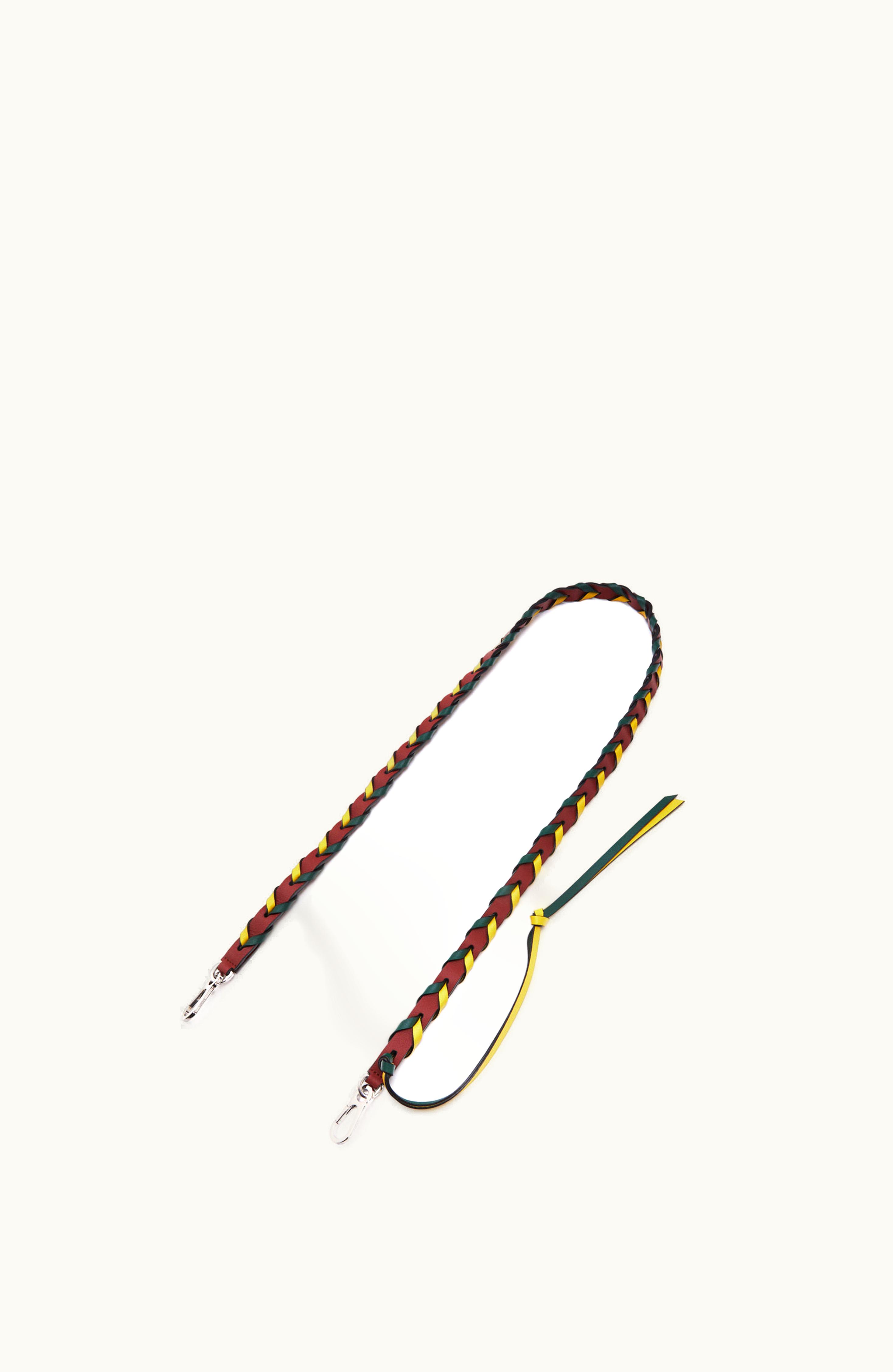 Loewe Loewe Thin Braided Strap In Classic Calfskin Burnt Red / Yellow