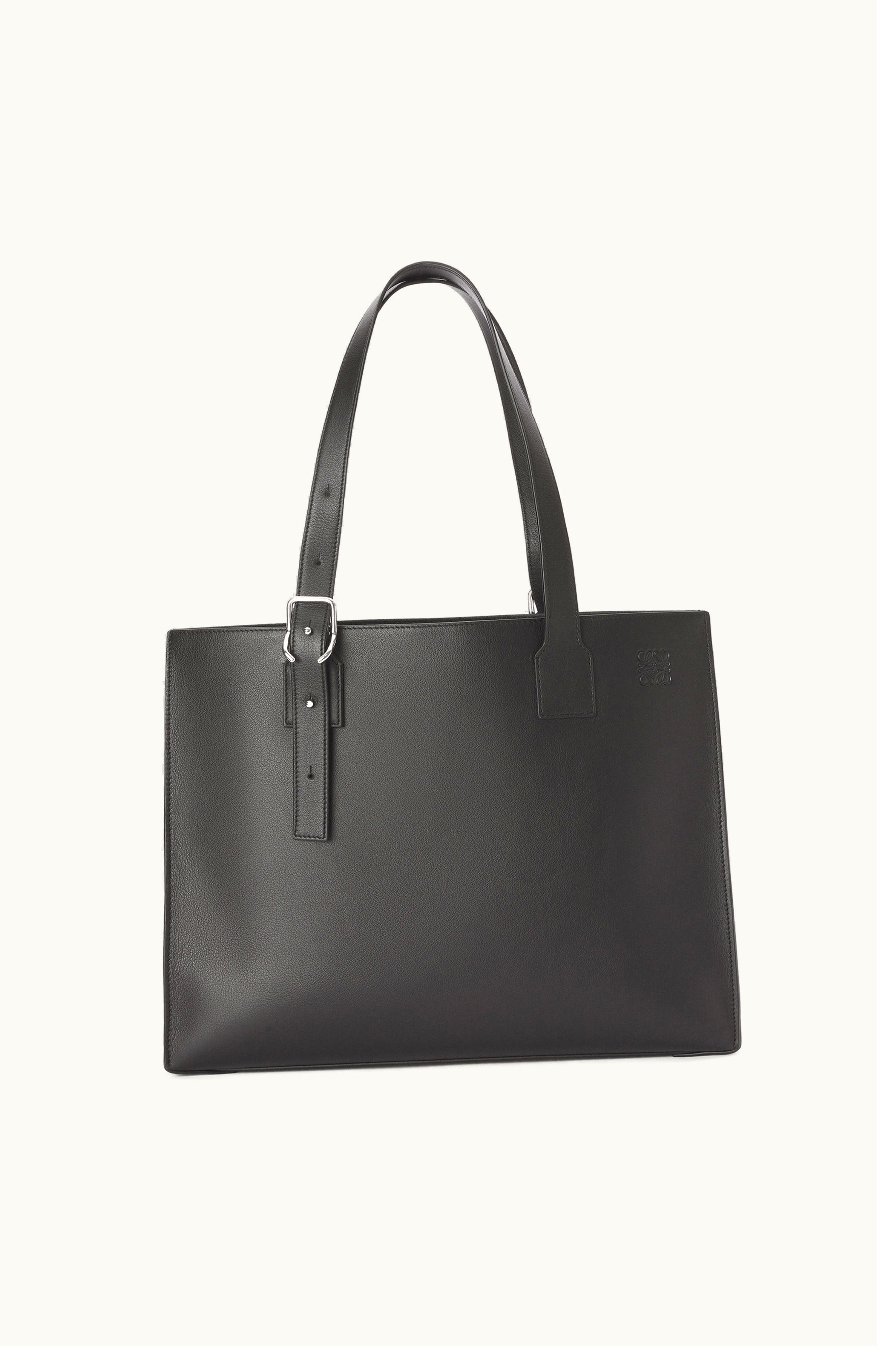 Loewe Loewe Buckle Horizontal Tote In Classic Calfskin Black