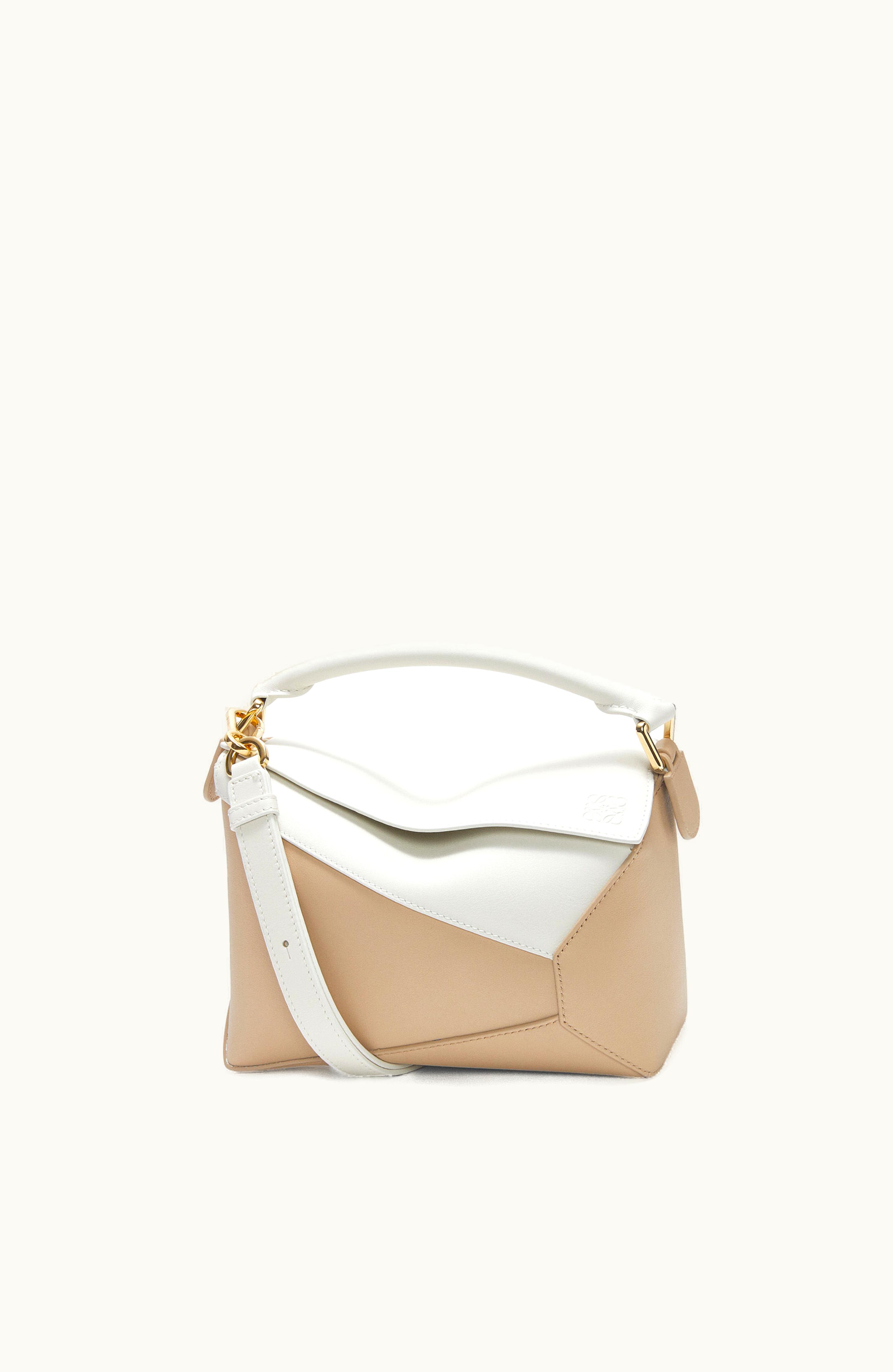 Loewe Loewe Small Puzzle Bag In Classic Calfskin Soft White / Paper Craft